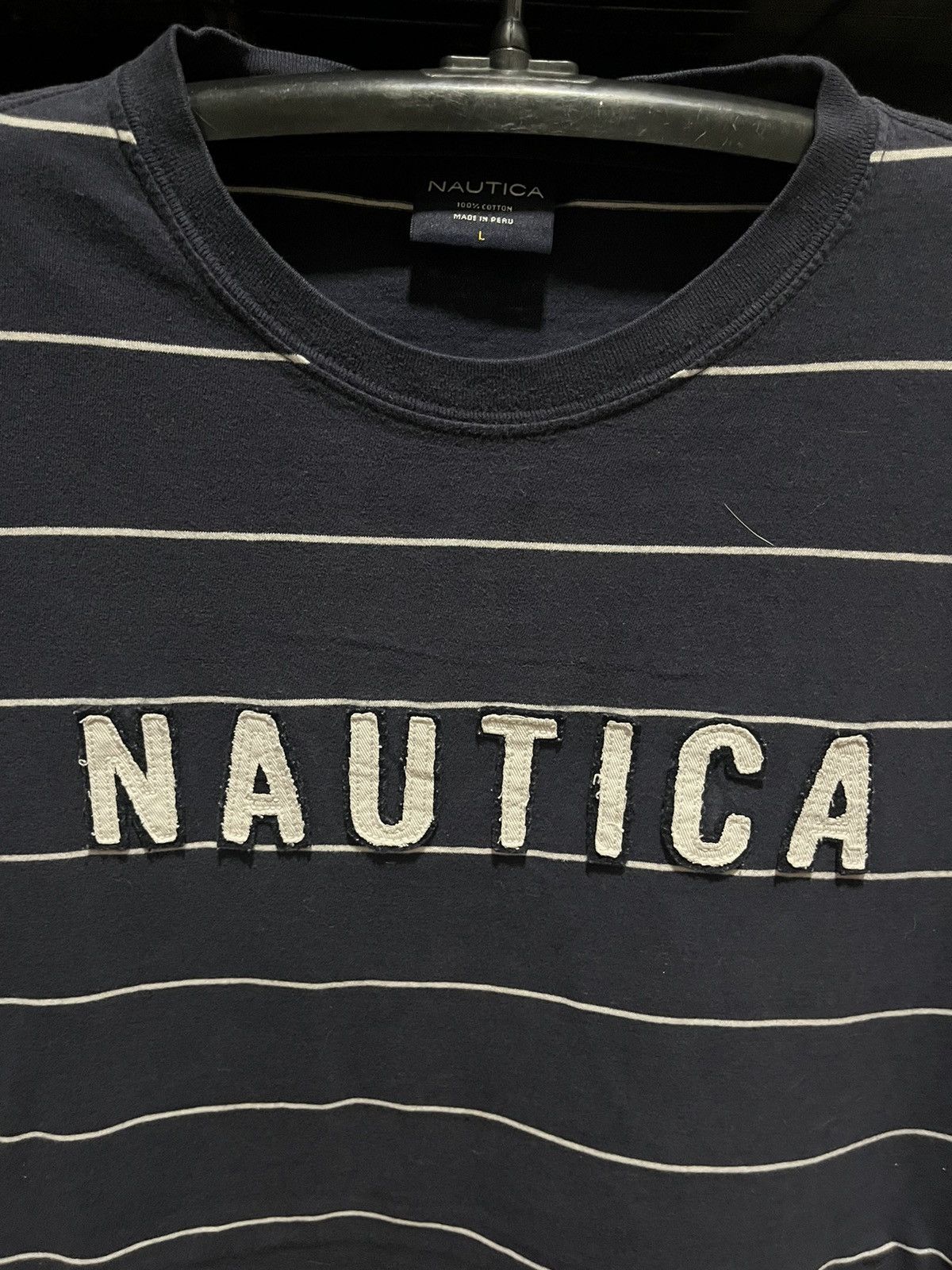 Nautica Nautica Stripes Tee Spell Out 90s Size US L / EU 52-54 / 3 - 3 Thumbnail