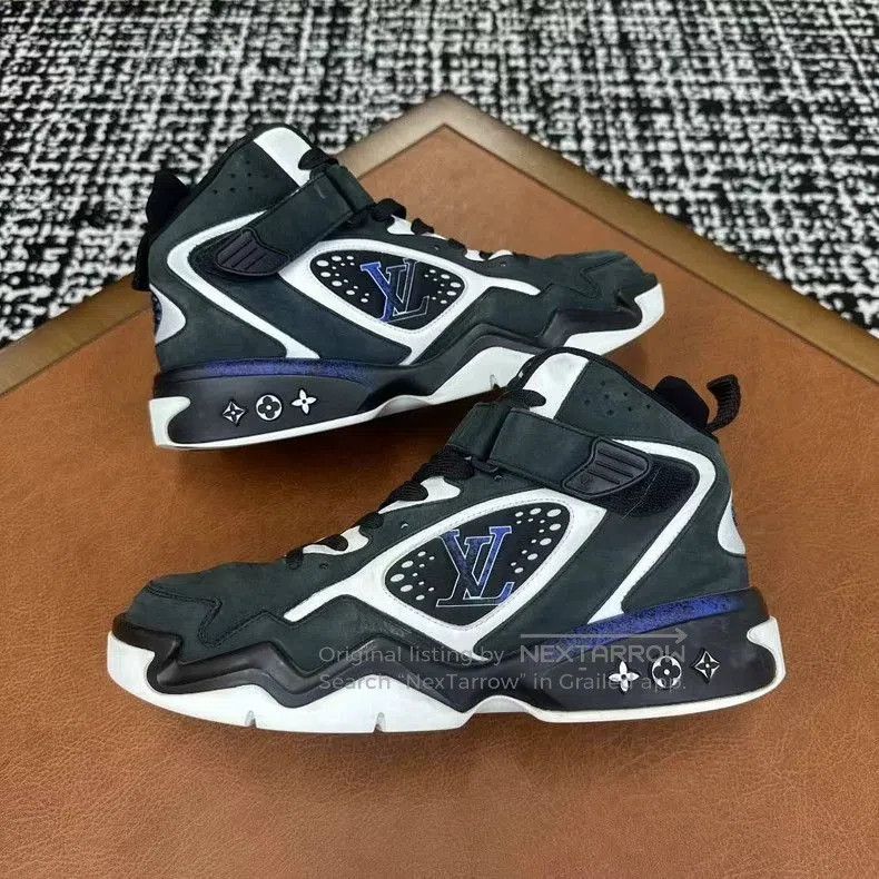 Louis Vuitton LV Trainer2 Basketball Shoes Black Blue . Size US 7 / EU 40 - 6 Thumbnail