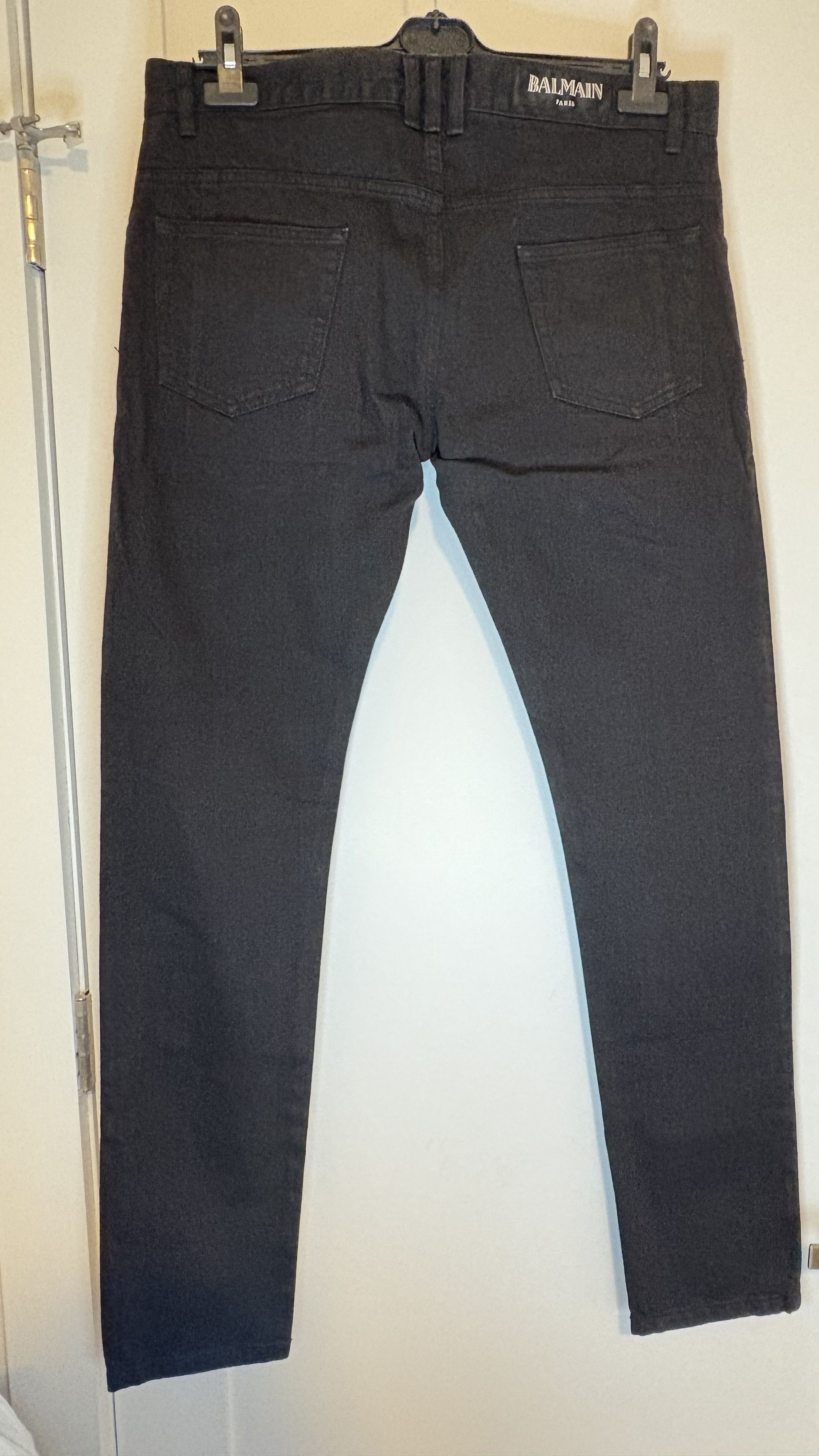 Balmain Balmain Black Biker Jeans Size US 33 - 3 Thumbnail