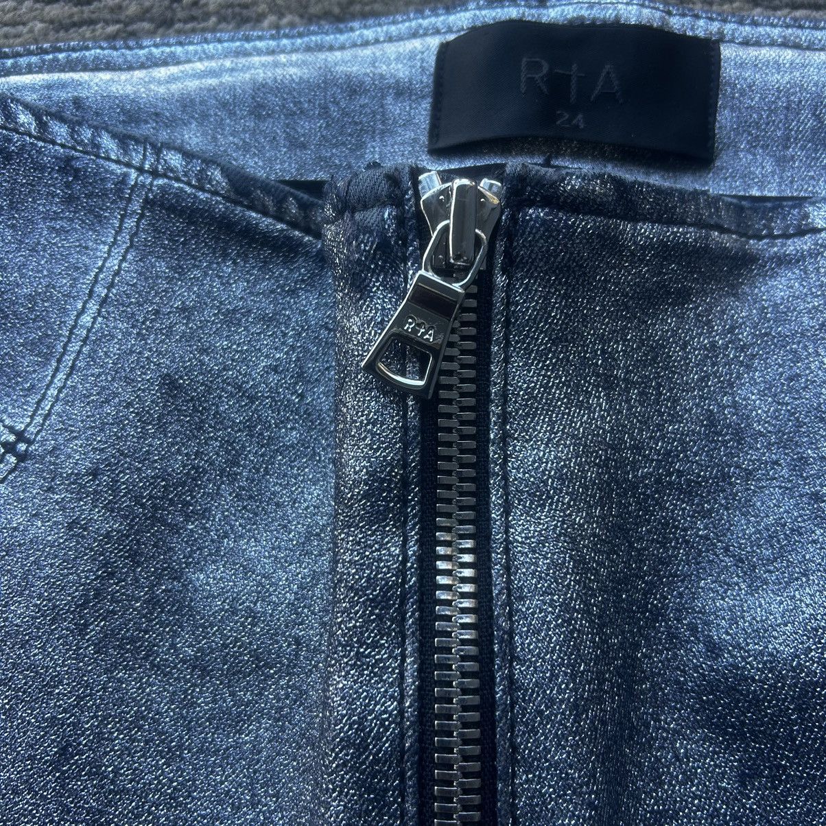 Rta RtA Silver Metallic Madison Coated Zip Detailing Pants Size 24" / US 00 / IT 34 - 5 Thumbnail