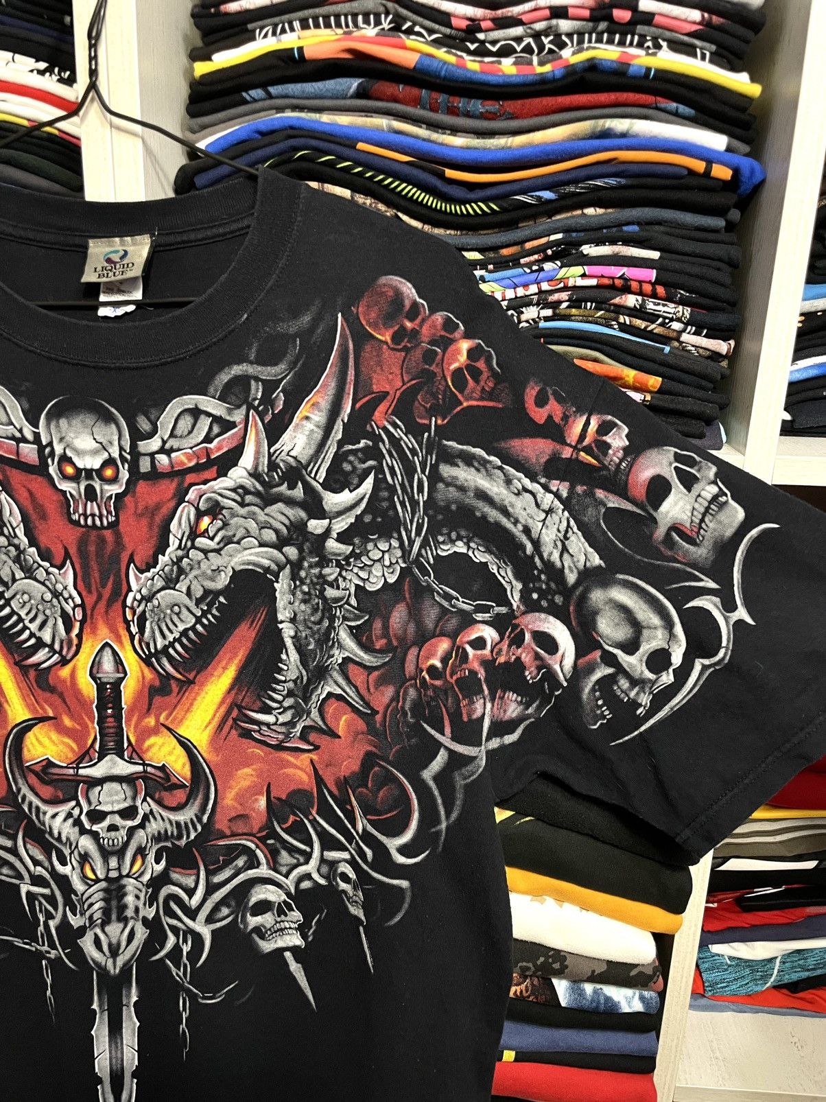 Liquid Blue Vintage 00s Liquid Blue Dragon Sword All Over Print T-Shirt Size US XL / EU 56 / 4 - 10 Thumbnail