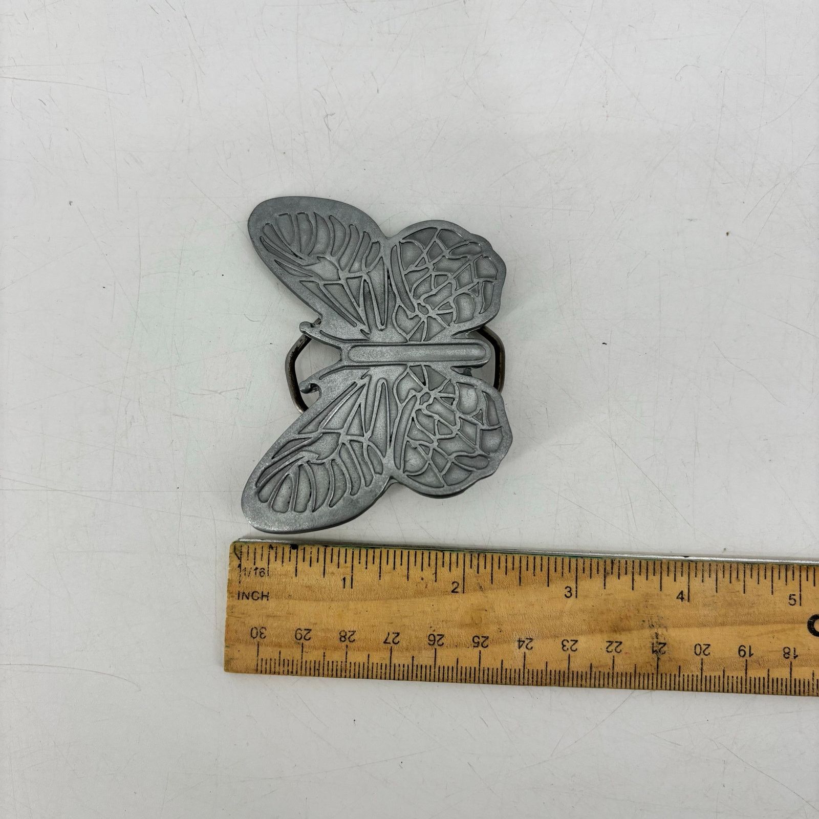 Vintage Butterfly Belt Buckle Pewter Women's Boho Western Festival Size ONE SIZE - 8 Thumbnail
