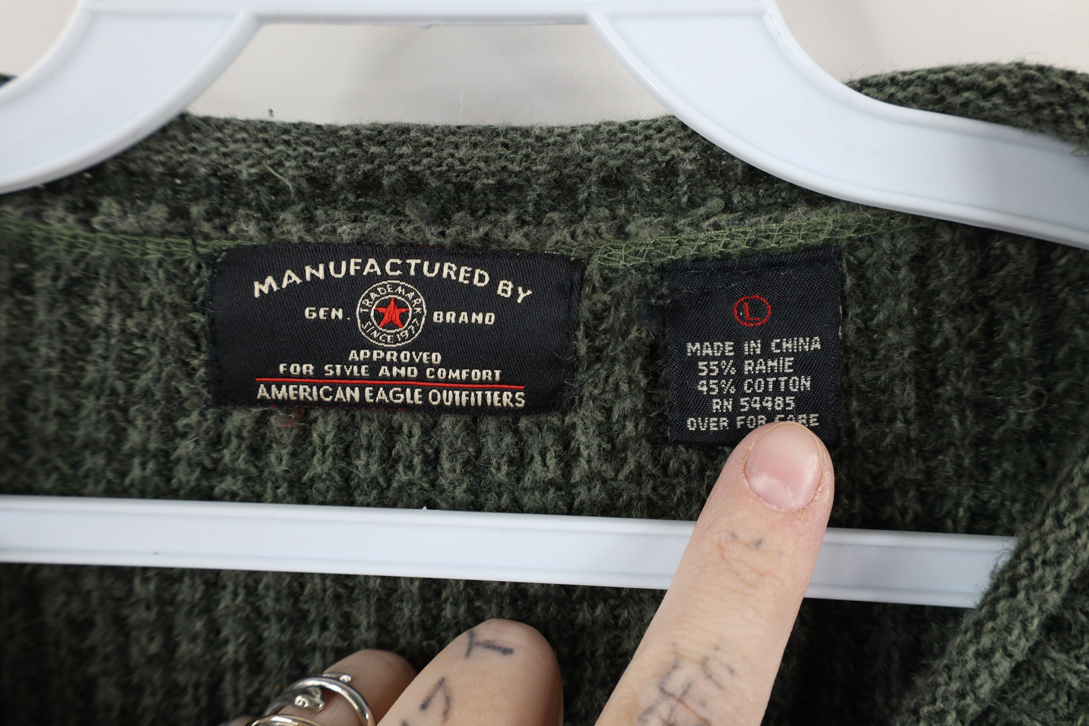 American Eagle Outfitters × Vintage Vintage 90s American Eagle Outfitters Thermal Knit Sweater Size US L / EU 52-54 / 3 - 5 Thumbnail