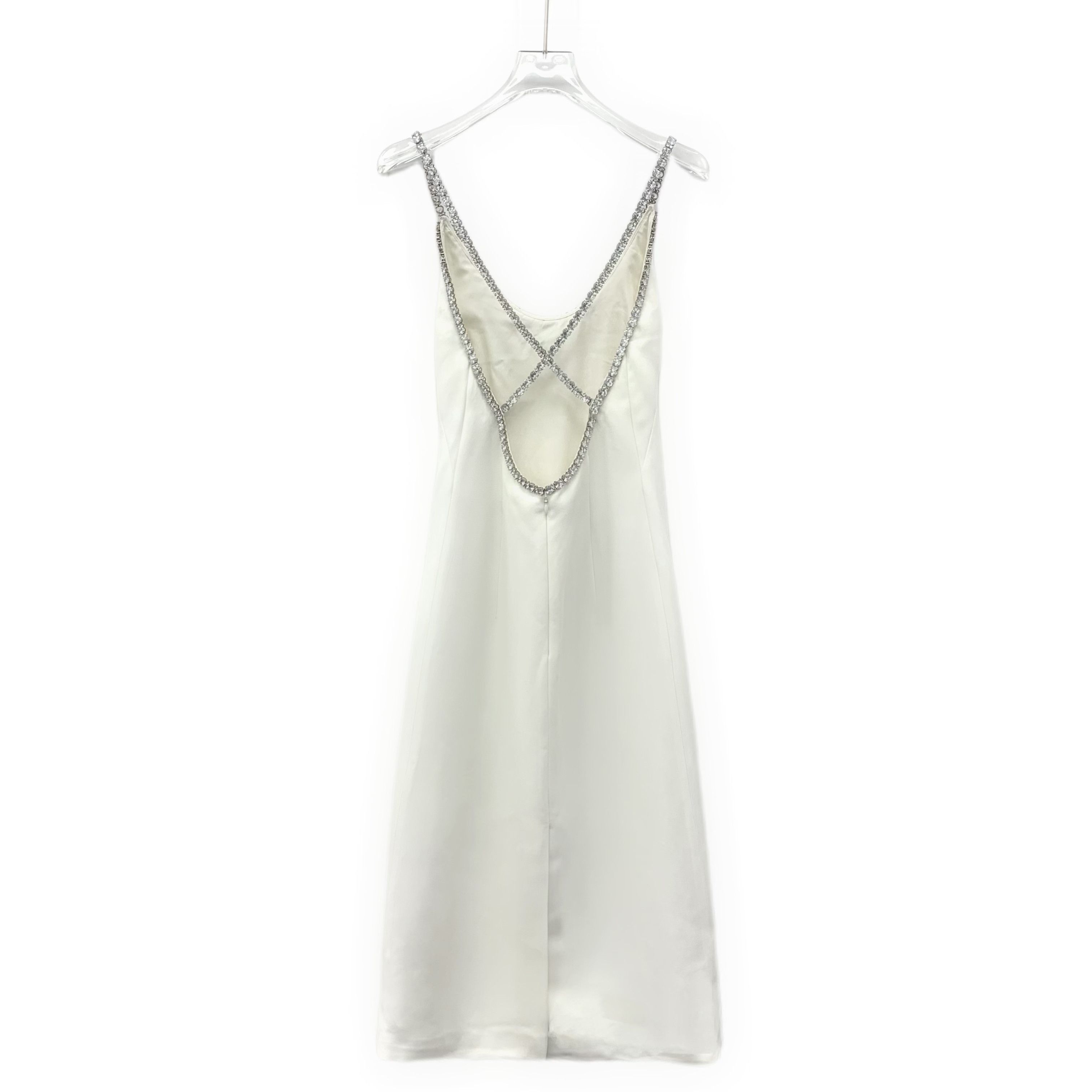 Miu Miu Miu Miu White Crystal-Trimmed Sleeveless Dress (Size XS) Size XS / US 0-2 / IT 36-38 - 1 Thumbnail
