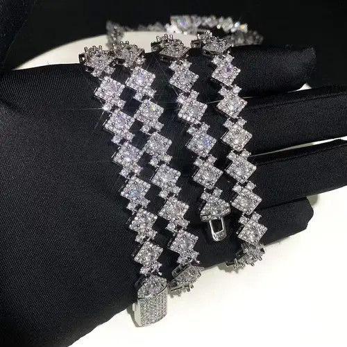 Other 50cm Length Silver Tennis Chain Necklace Size ONE SIZE - 2 Thumbnail