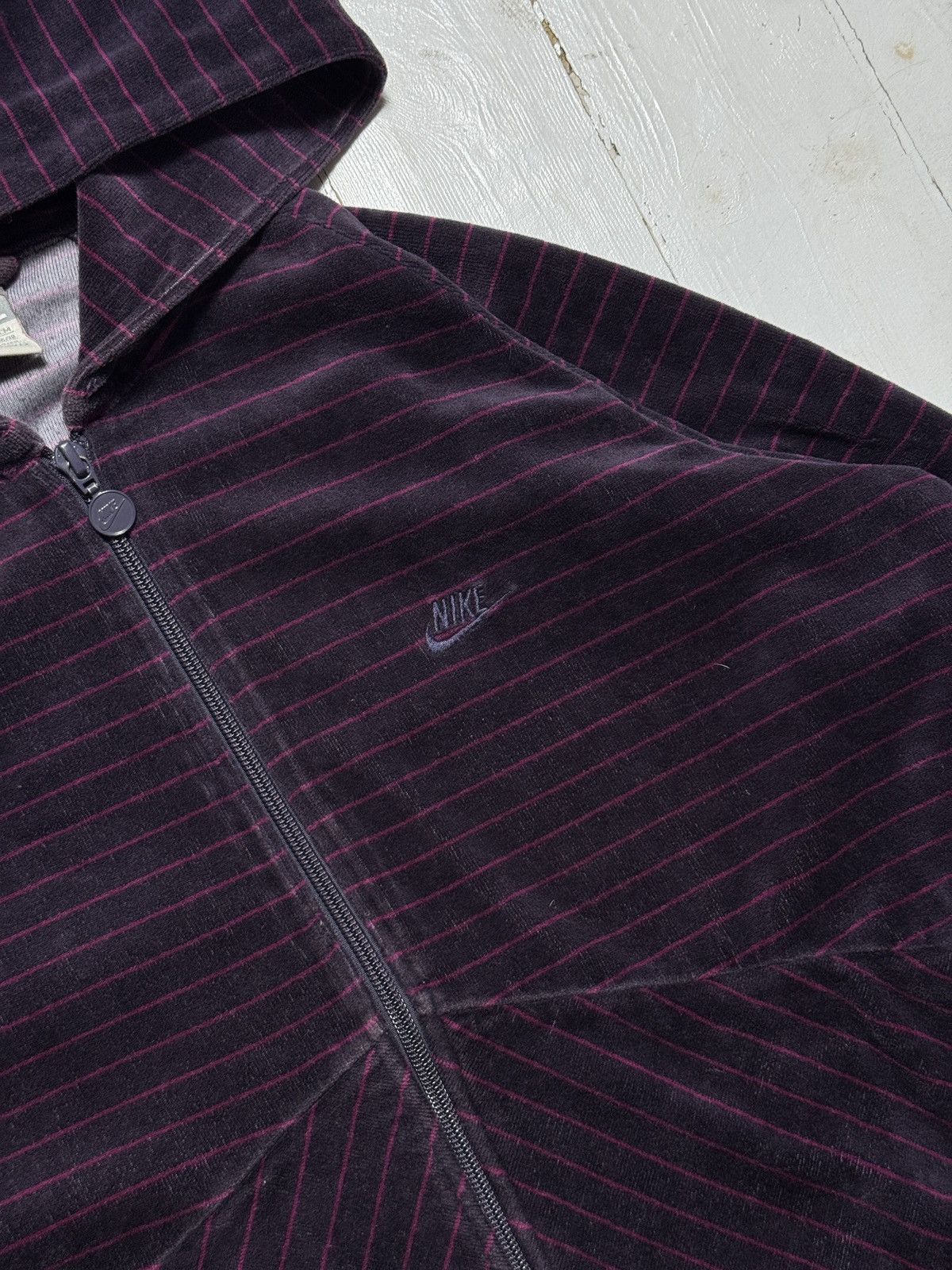 Nike VINTAGE VELOUR NIKE 2000s ZIP UP HOODIE Size XL / US 12-14 / IT 48-50 - 3 Thumbnail