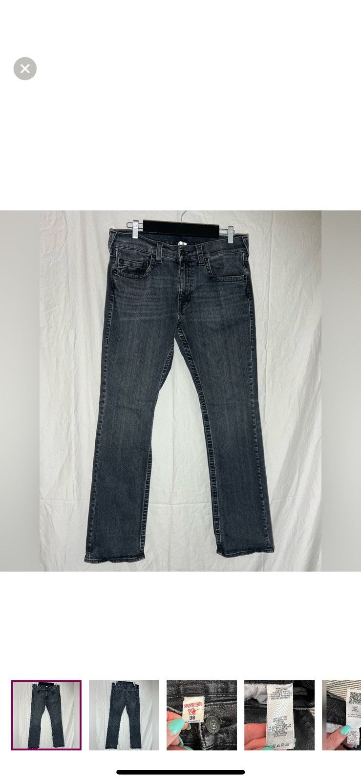 True Religion Vintage true religion black denim jeans Size US 36 / EU 52 - 2 Thumbnail