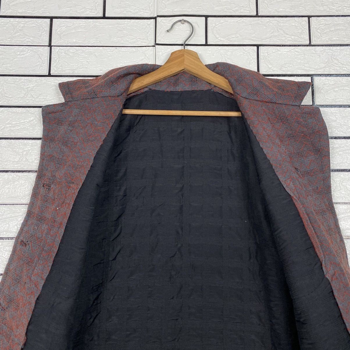 Japanese Brand Vintage Wool Jacket Herringbone Unbranded Issey Miyake Size US M / EU 48-50 / 2 - 15 Thumbnail