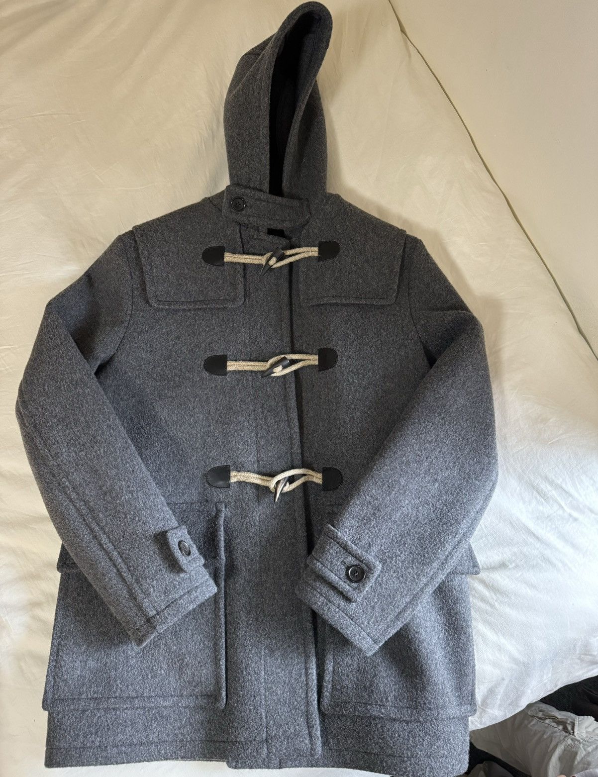 image of Prada Wool Heavy Coat in Grey, Men's (Size XL)