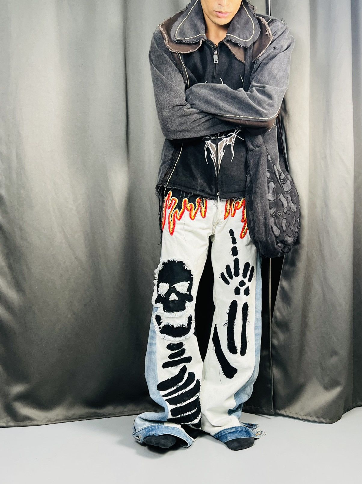Better With Age 1of1 crazy reworked patch embroidered denim Size US 34 / EU 50 - 8 Thumbnail