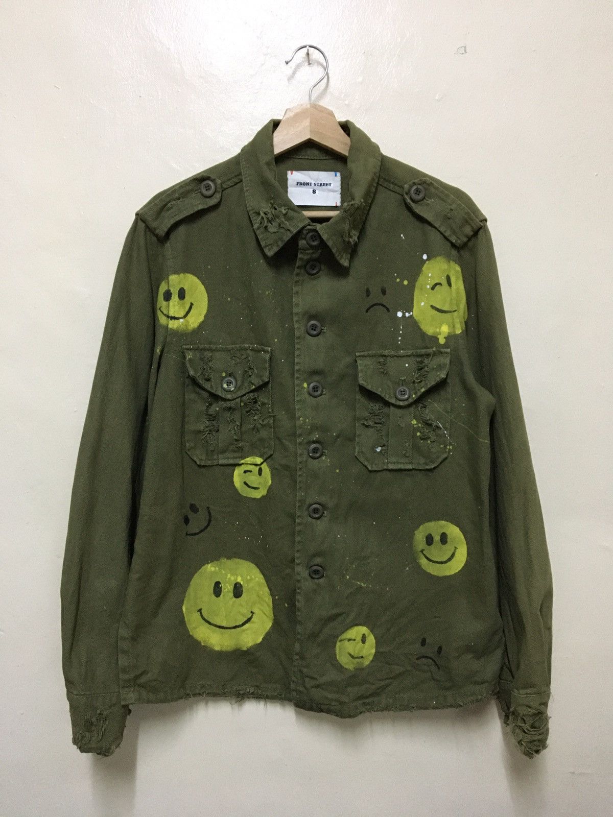 Vintage Army Jacket Front Street 8 Made In Italy Size US L / EU 52-54 / 3 - 1 Thumbnail