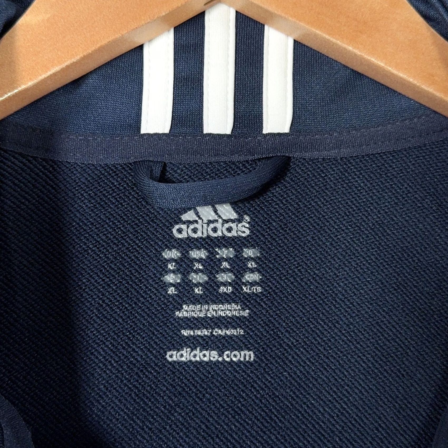 Adidas Adidas Pullover Jacket Mens XL Navy Blue 1/4 Zip Track Windbreaker Lightweight Athletic Size US XL / EU 56 / 4 - 3 Thumbnail