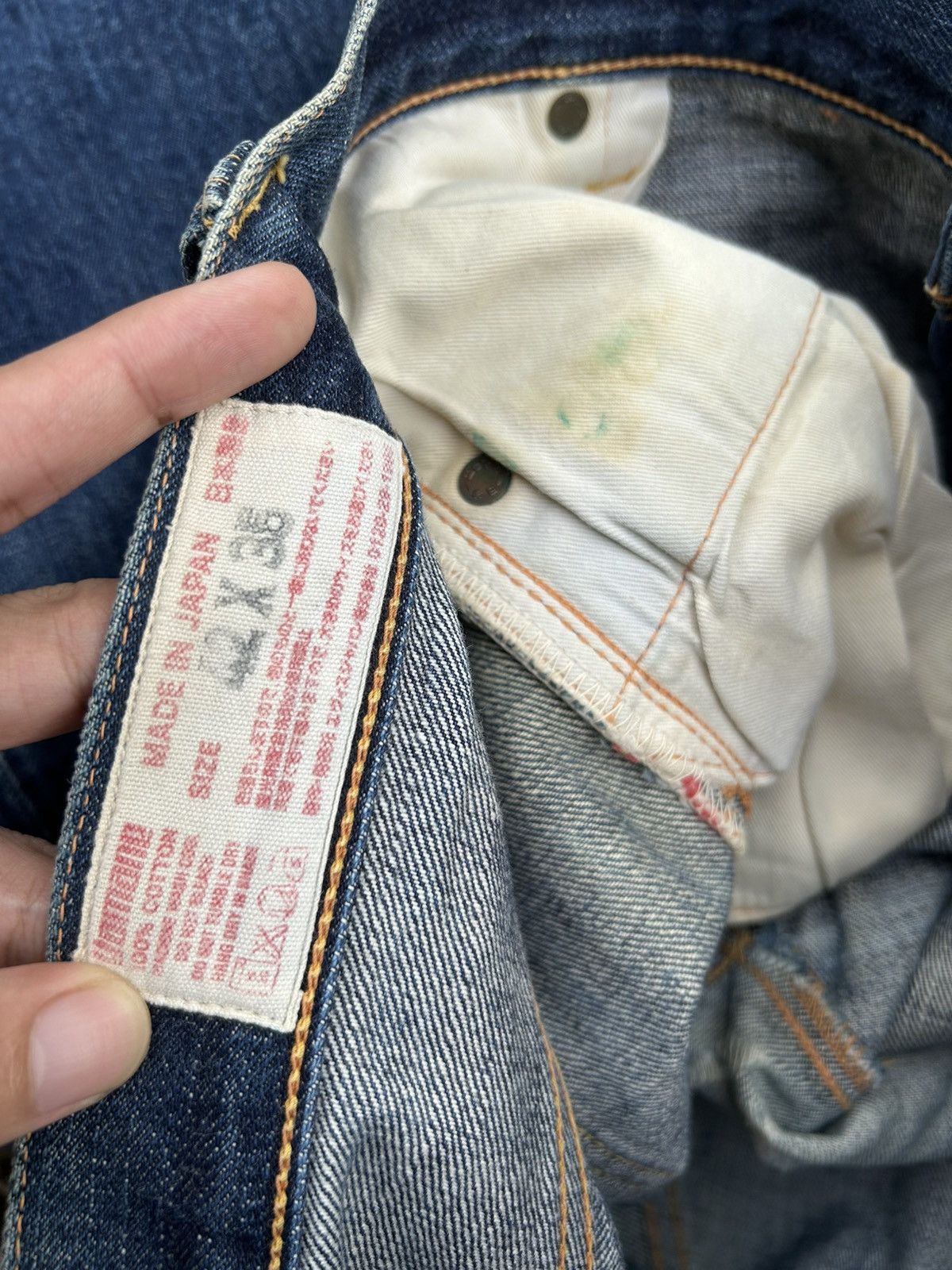 Kapital Thrashed Vintage Evisu Selvedge No1 Special Denim Jeans Size US 37 - 7 Thumbnail