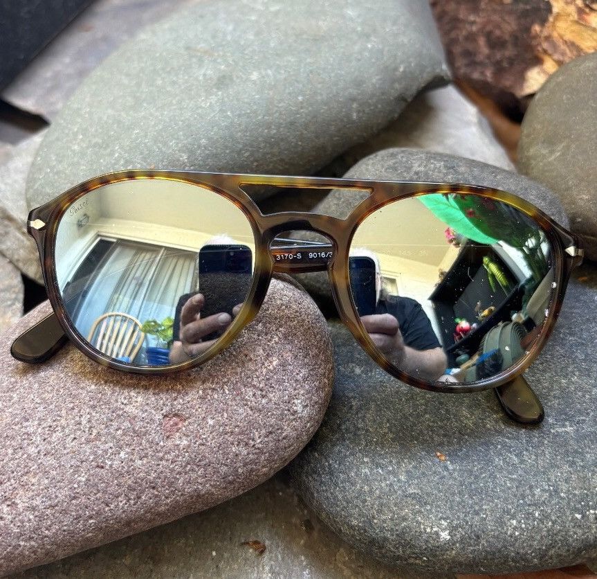 Persol Persol Sunglasses Caffè Frame with Mirror Lenses Size ONE SIZE - 1 Thumbnail