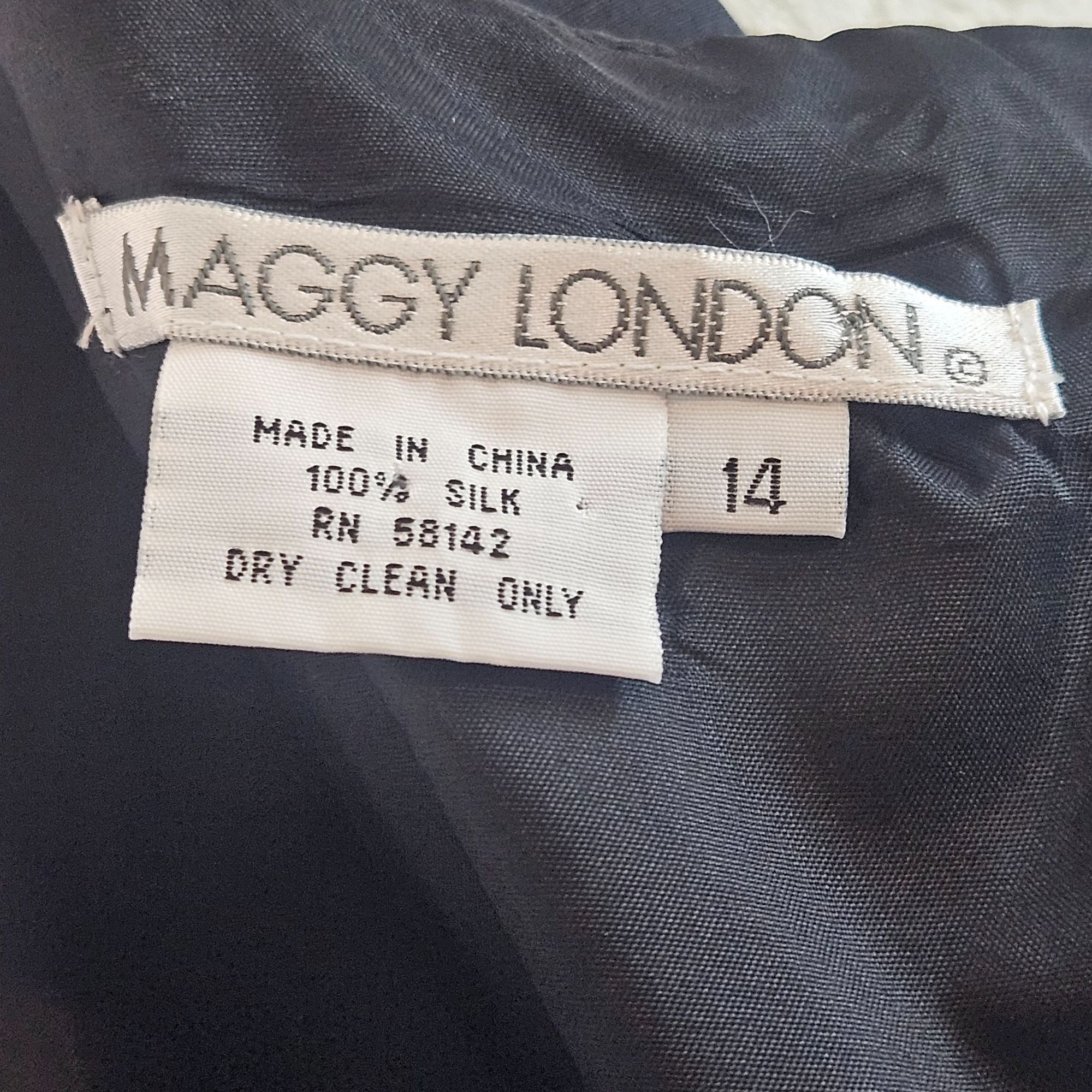 MAGGY LONDON Maggy London Womens Silk Dress Black 14 quiet luxury weddin Size XL / US 12-14 / IT 48-50 - 6 Thumbnail