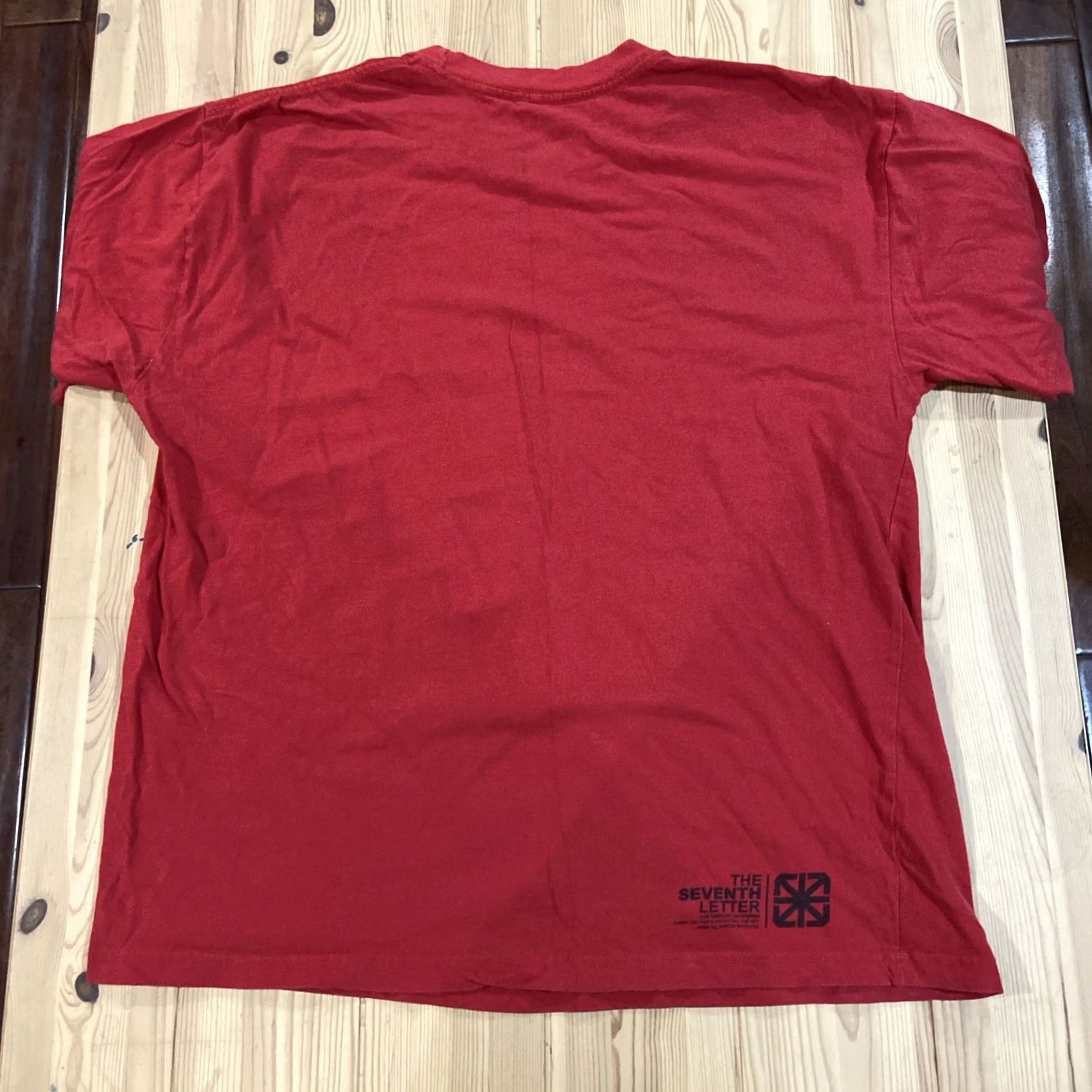 Vintage VINTAGE The Seventh Letter Men's T-Shirt Red Graphic Print Cotton Crew Neck Short Sleeve L Size US L / EU 52-54 / 3 - 7 Thumbnail