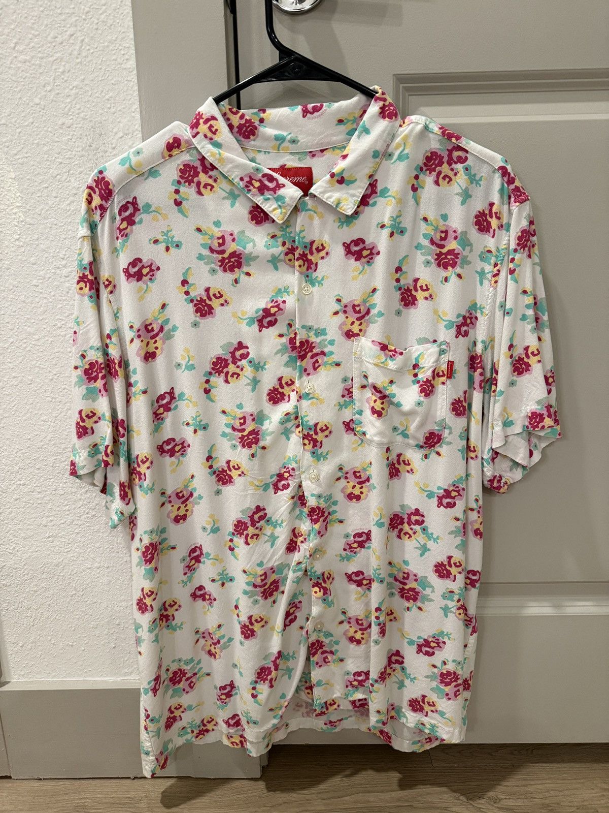 Supreme Floral Jacquard Zip Long-Sleeve Polo (White/Black