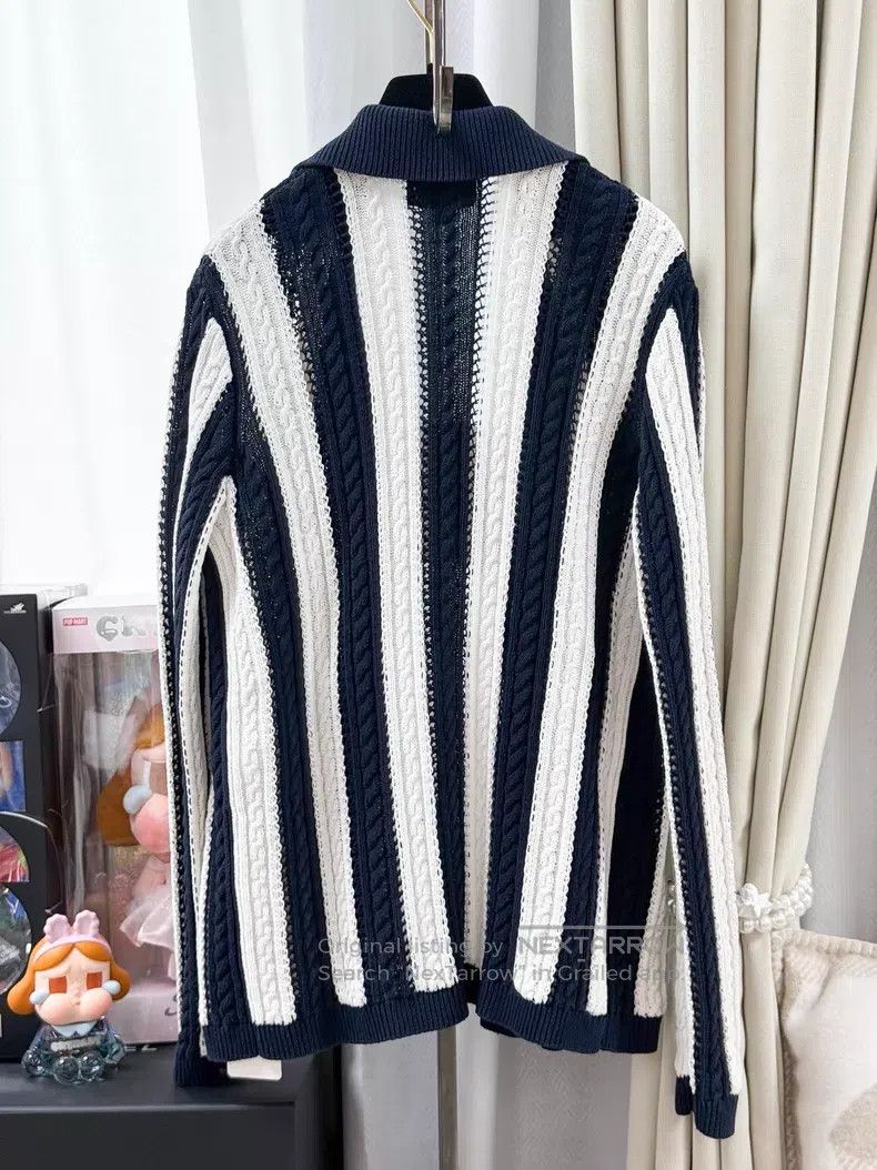 Chanel Chanel Vertical striped diamond buckle long-sleeved knitte Size XS / US 0-2 / IT 36-38 - 3 Thumbnail
