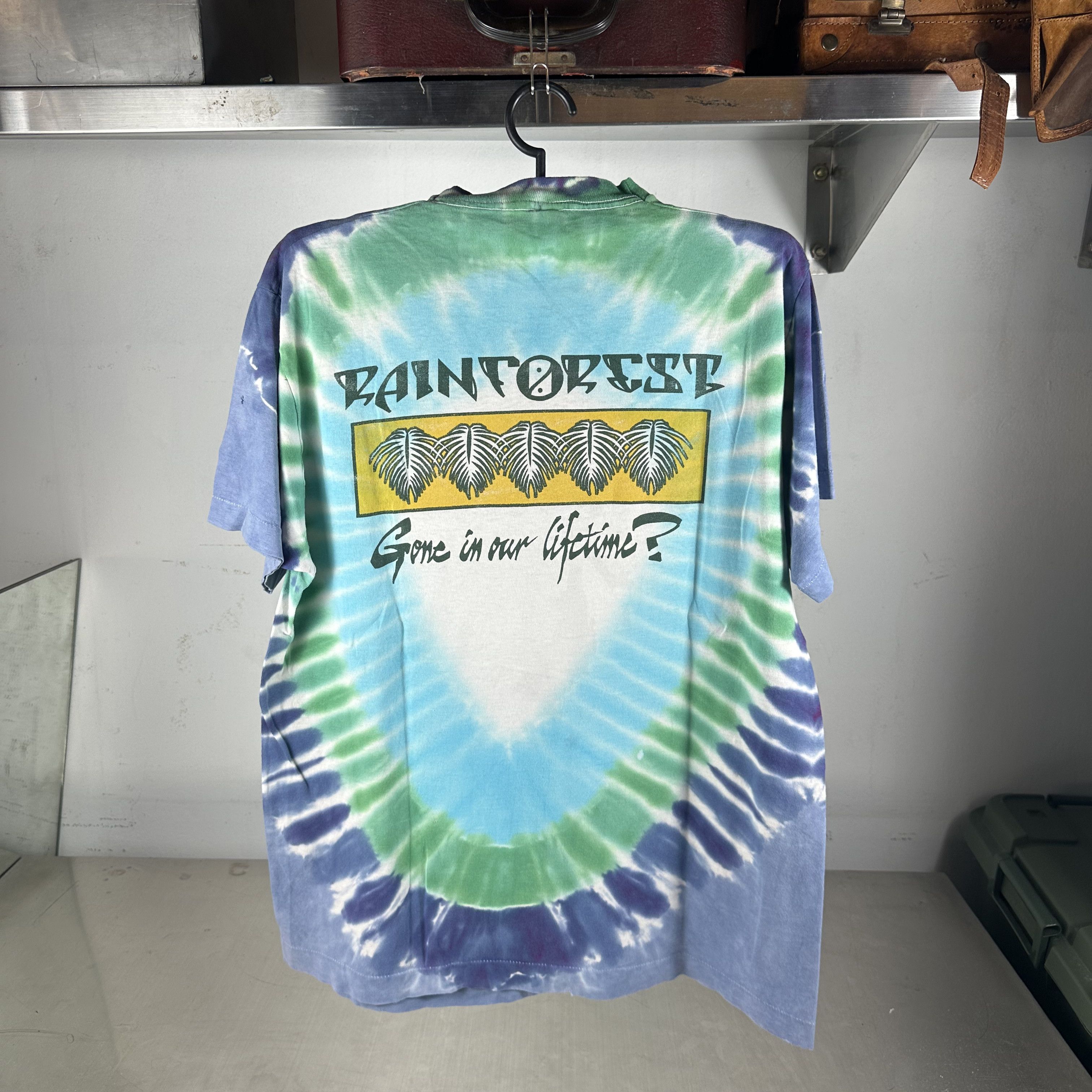 Vintage ​Vintage 1990 Rainforest Gone in Our Lifetime? Tie Dye Tee Size US L / EU 52-54 / 3 - 3 Thumbnail