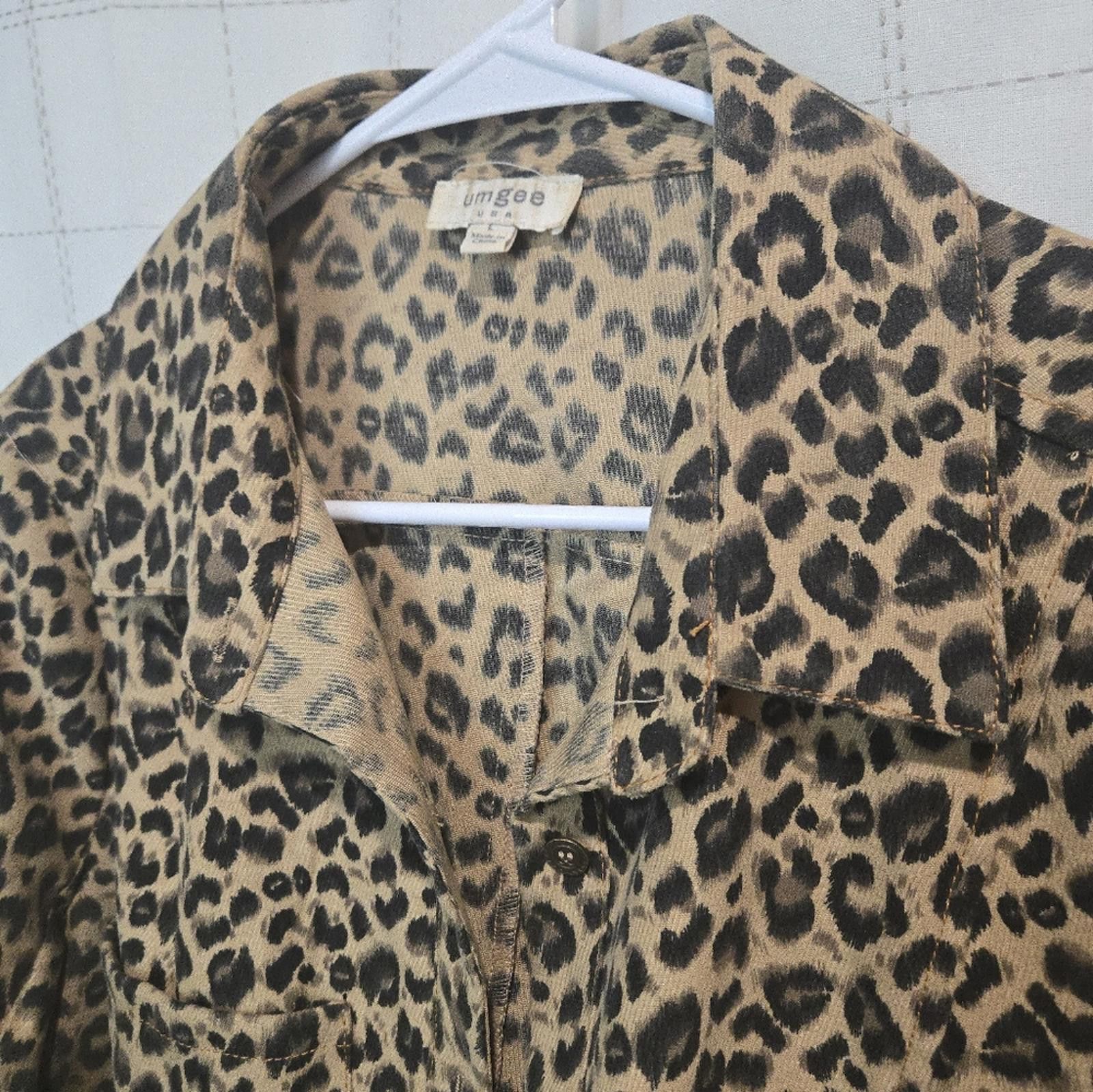 Designer Umgee Animal Print Button Down Tunic/Mini Dres Size L / US 10 / IT 46 - 6 Thumbnail