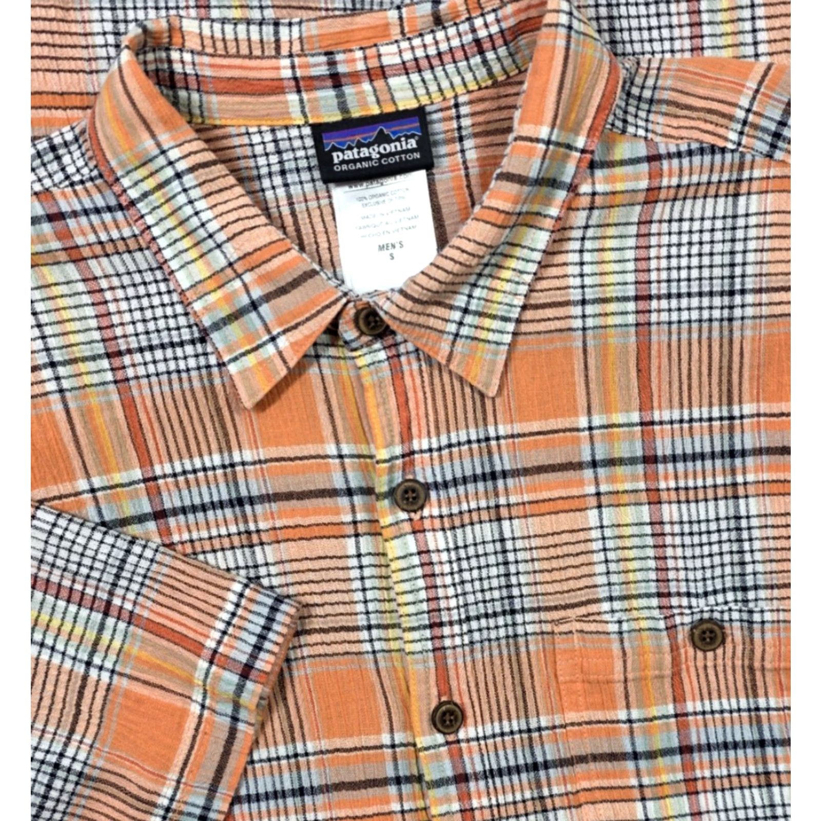 Patagonia Patagonia A/C Lightweight Organic Cotton Button Up Orange Plaid Shirt Men’s S Size US S / EU 44-46 / 1 - 2 Thumbnail