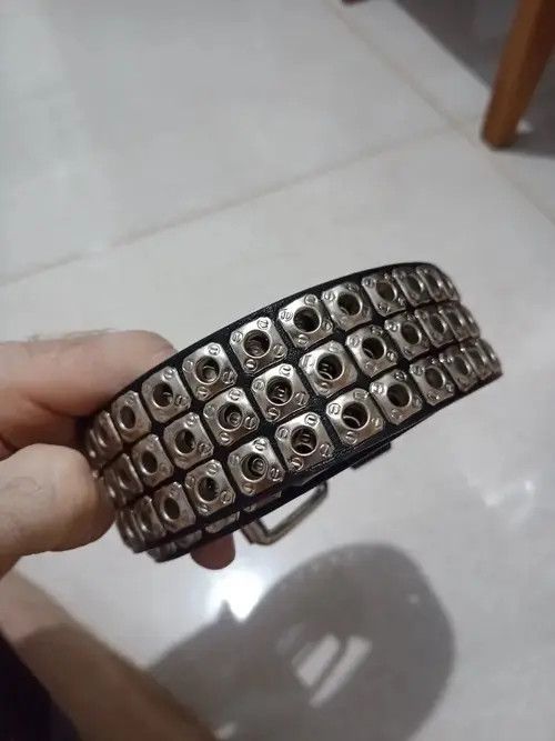 Leather Amamiya x Mirei Retro Square Rivet PU Leather Belt Size ONE SIZE - 2 Thumbnail