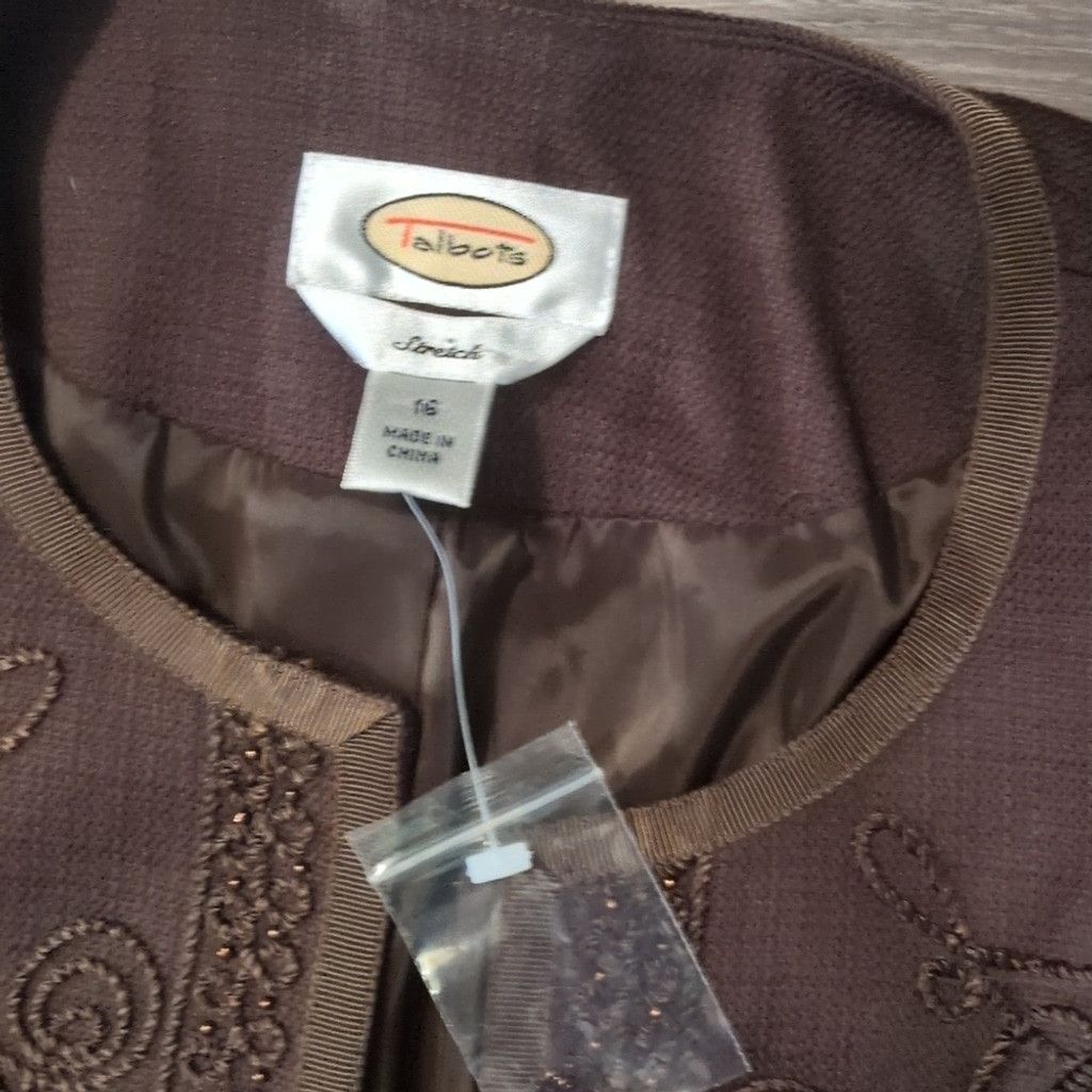 Talbots Talbot's brown beaded jacket size 16 Size XXL / US 16-18 / IT 52-54 - 4 Thumbnail