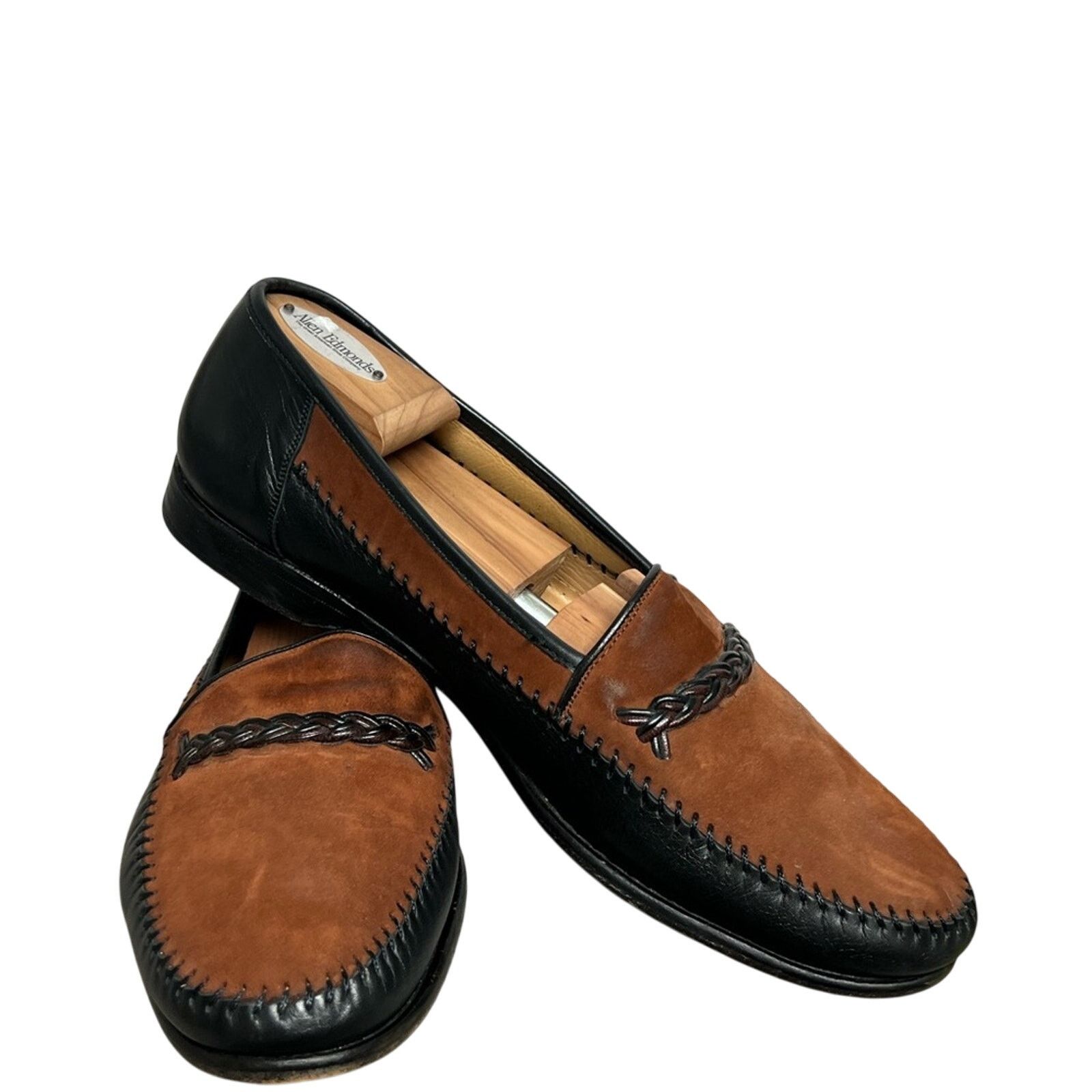 Magnanni Men's Magnanni Brown Black Two Tone Leather Loafers Shoes Size US 11 / EU 44 - 5 Thumbnail