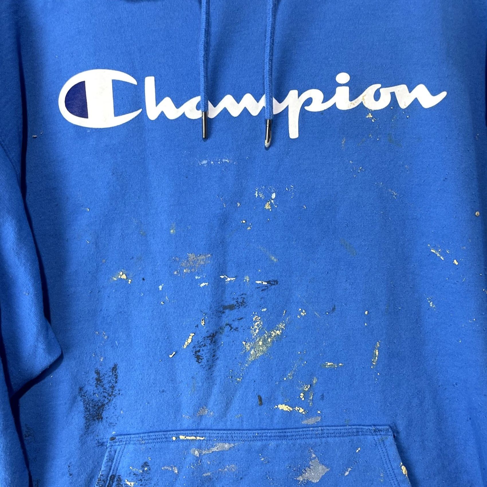 Champion Champion Hoodie Mens 2XL Blue Sweatshirt Fleece Long Sleeve Logo Sweater Size US XXL / EU 58 / 5 - 4 Thumbnail