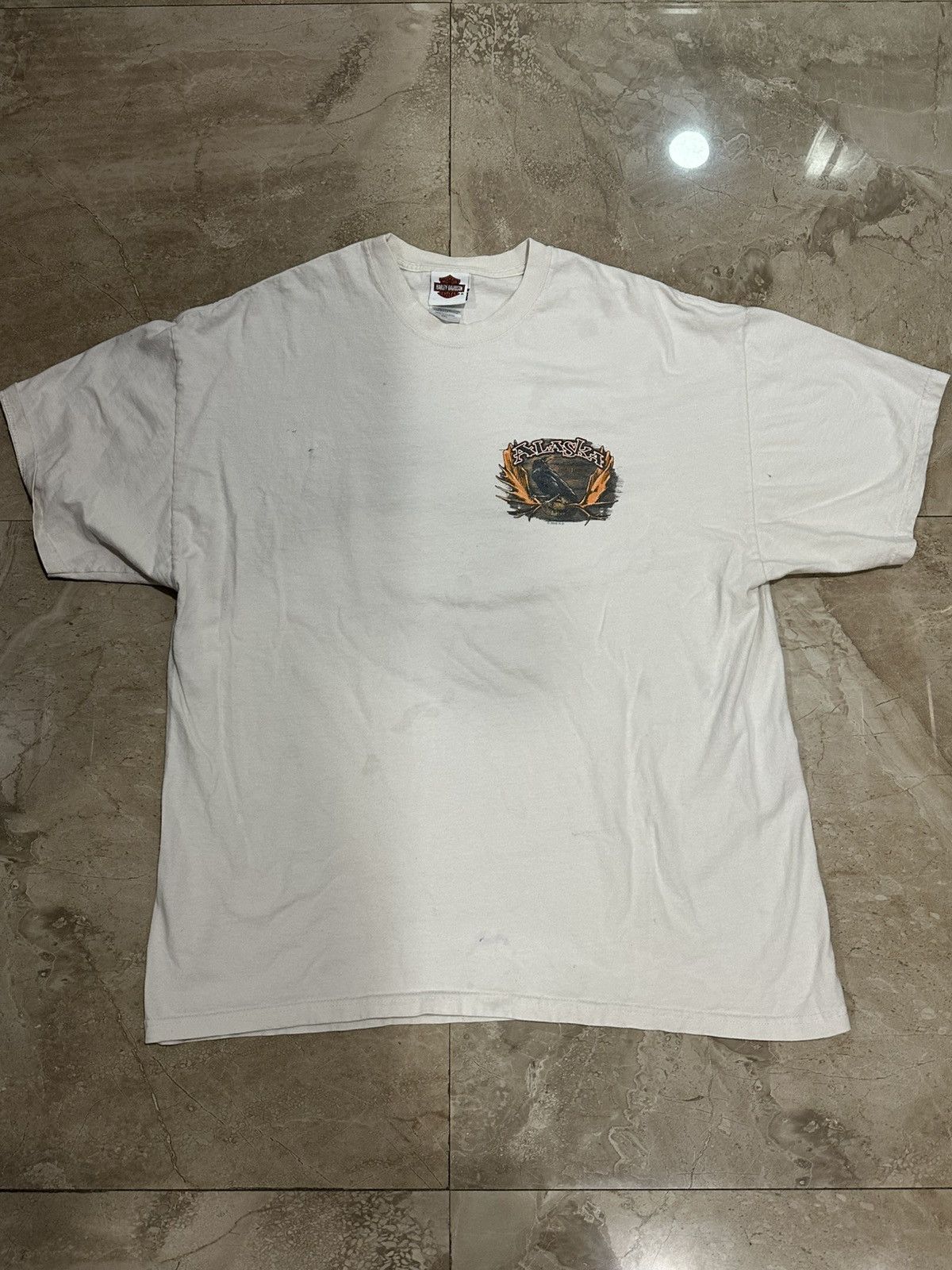 Harley Davidson × Vintage 2008 Harley Davidson Fairbanks Alaska Crow T-Shirt Size US XXL / EU 58 / 5 - 1 Thumbnail