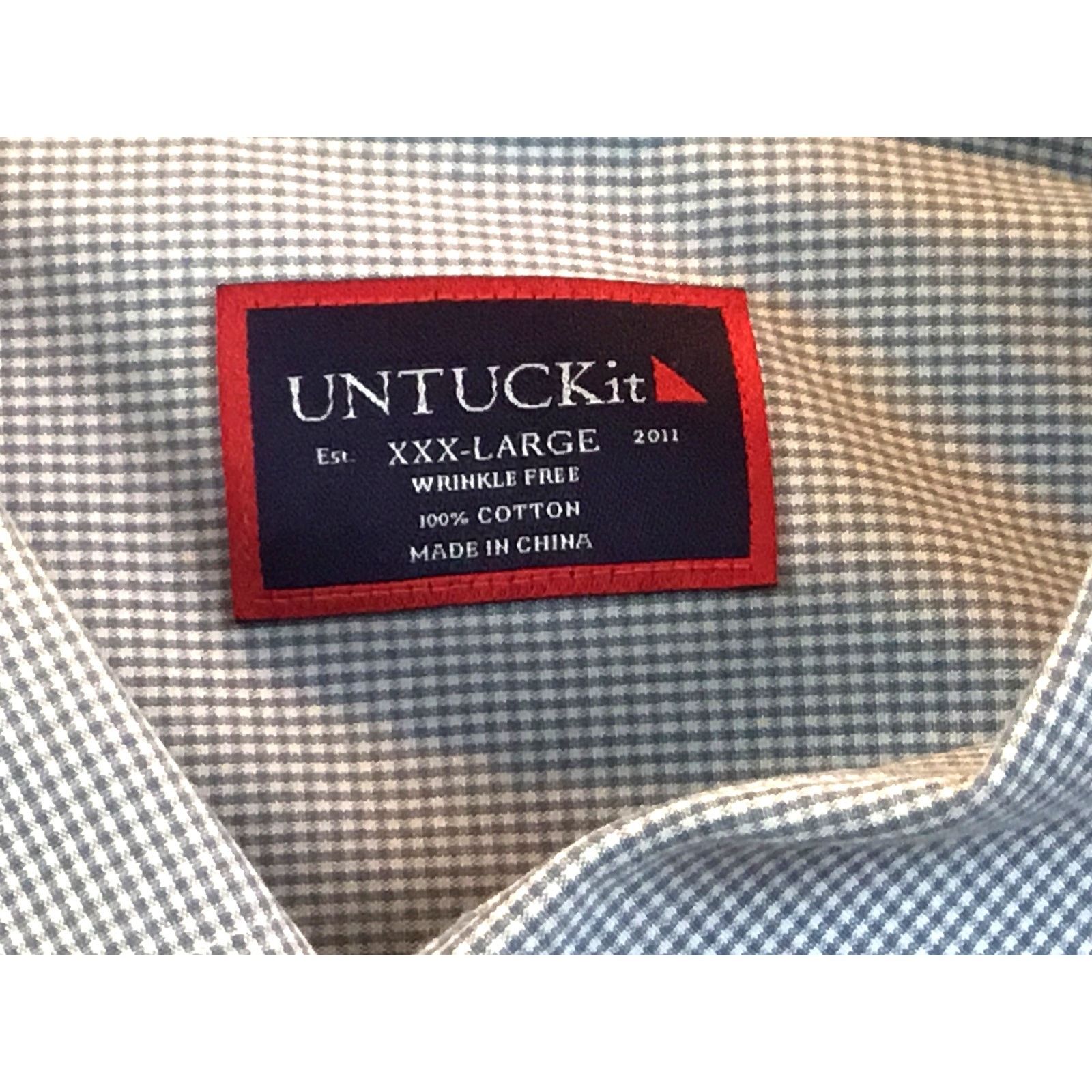UNTUCKit UNTUCKIT Blue Check XXXL Long Sleeve Shirt 3XL Wrinkle Free Size US XXL / EU 58 / 5 - 5 Thumbnail