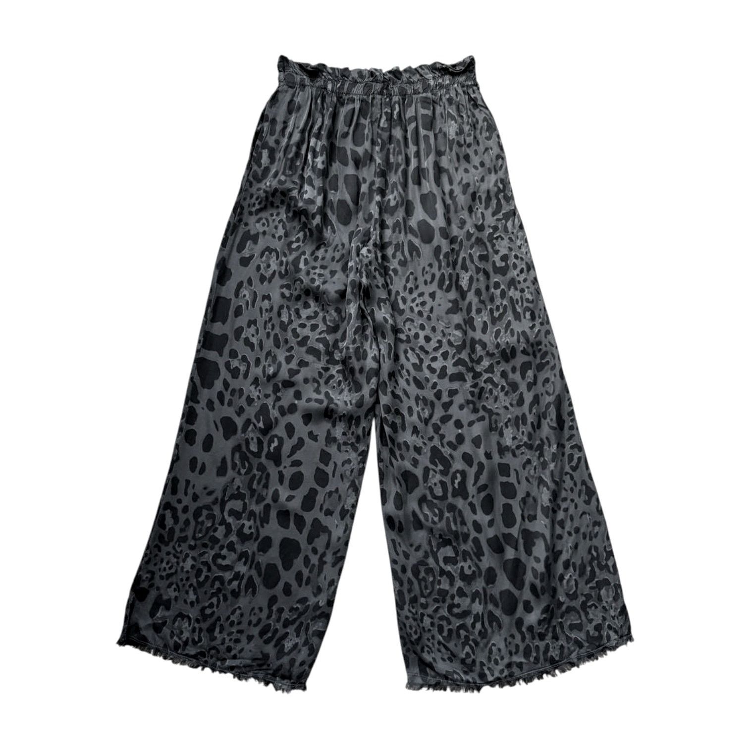 NBDN Nobrandedon Natacha Leopard Wide Leg Black/Gray Pants | Size S Size 27" / US 4 / IT 40 - 2 Thumbnail