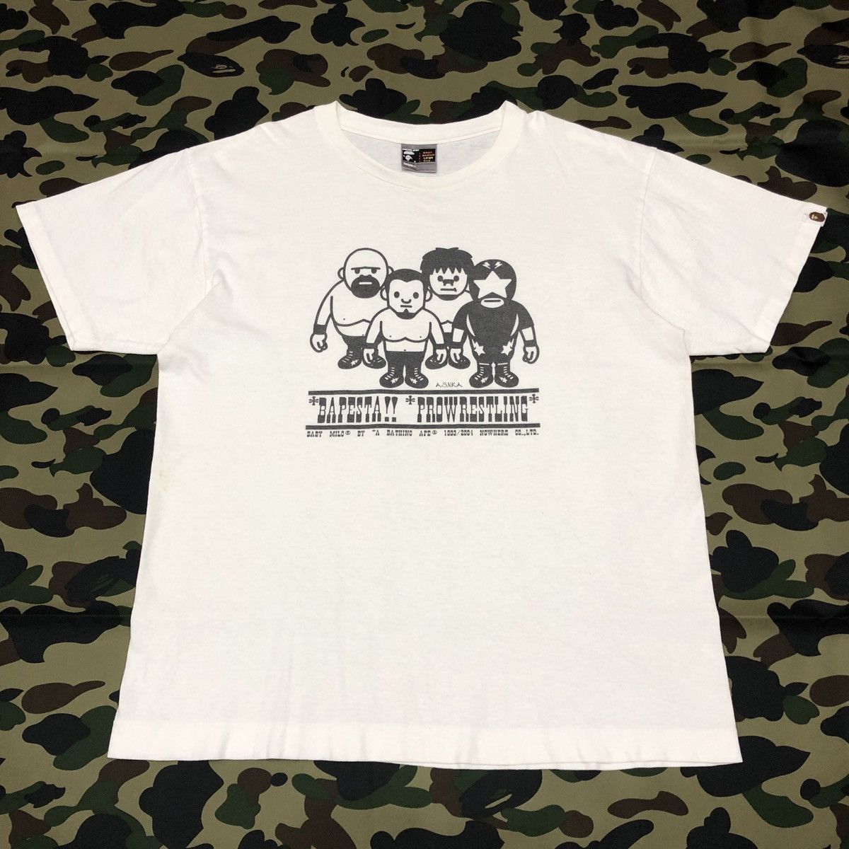 Bape Bapesta Prowrestling Tee ASNKA Size US L / EU 52-54 / 3 - 1 Thumbnail