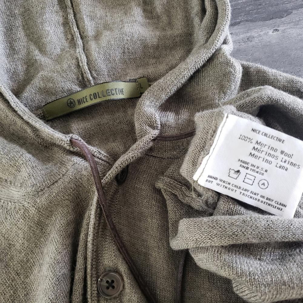 Designer Olive | NICE COLLECTIVE | Muscle Wool Hoodie Size US L / EU 52-54 / 3 - 6 Thumbnail