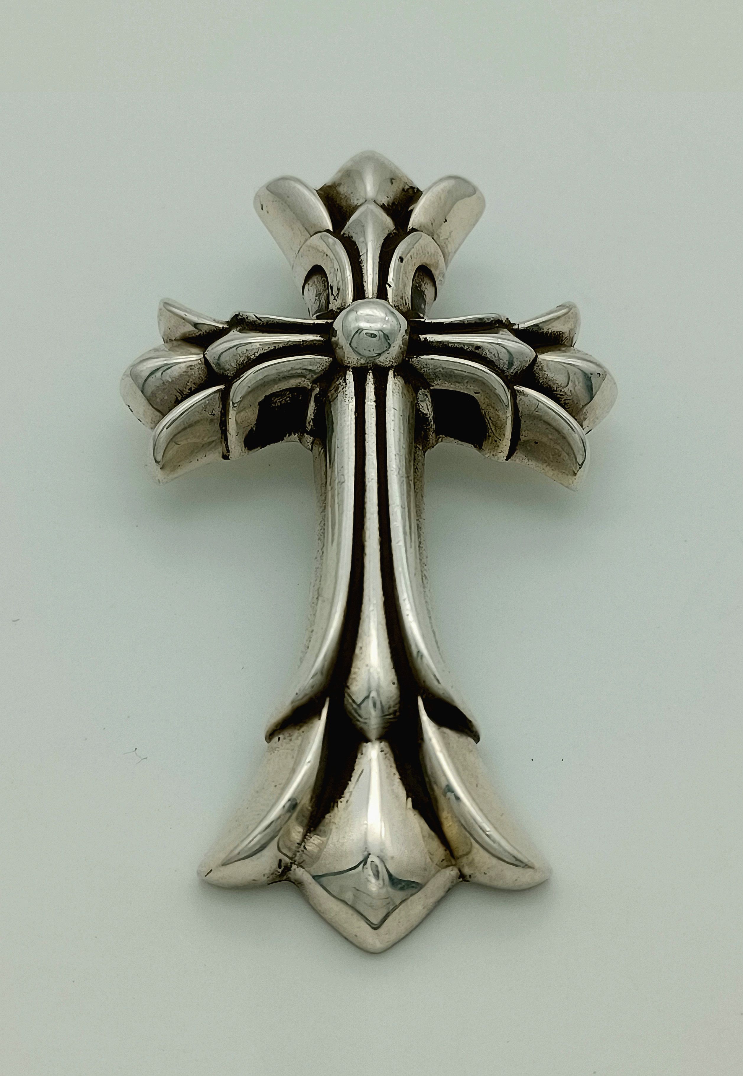 Chrome Hearts Large Double Stacked Gothic Cross Pendant