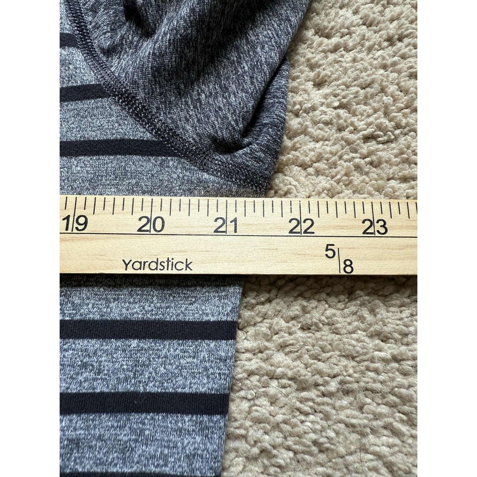Lululemon Lululemon Surge Warm Crew T-Shirt Stripe Dark Slate Black Size US XL / EU 56 / 4 - 7 Thumbnail
