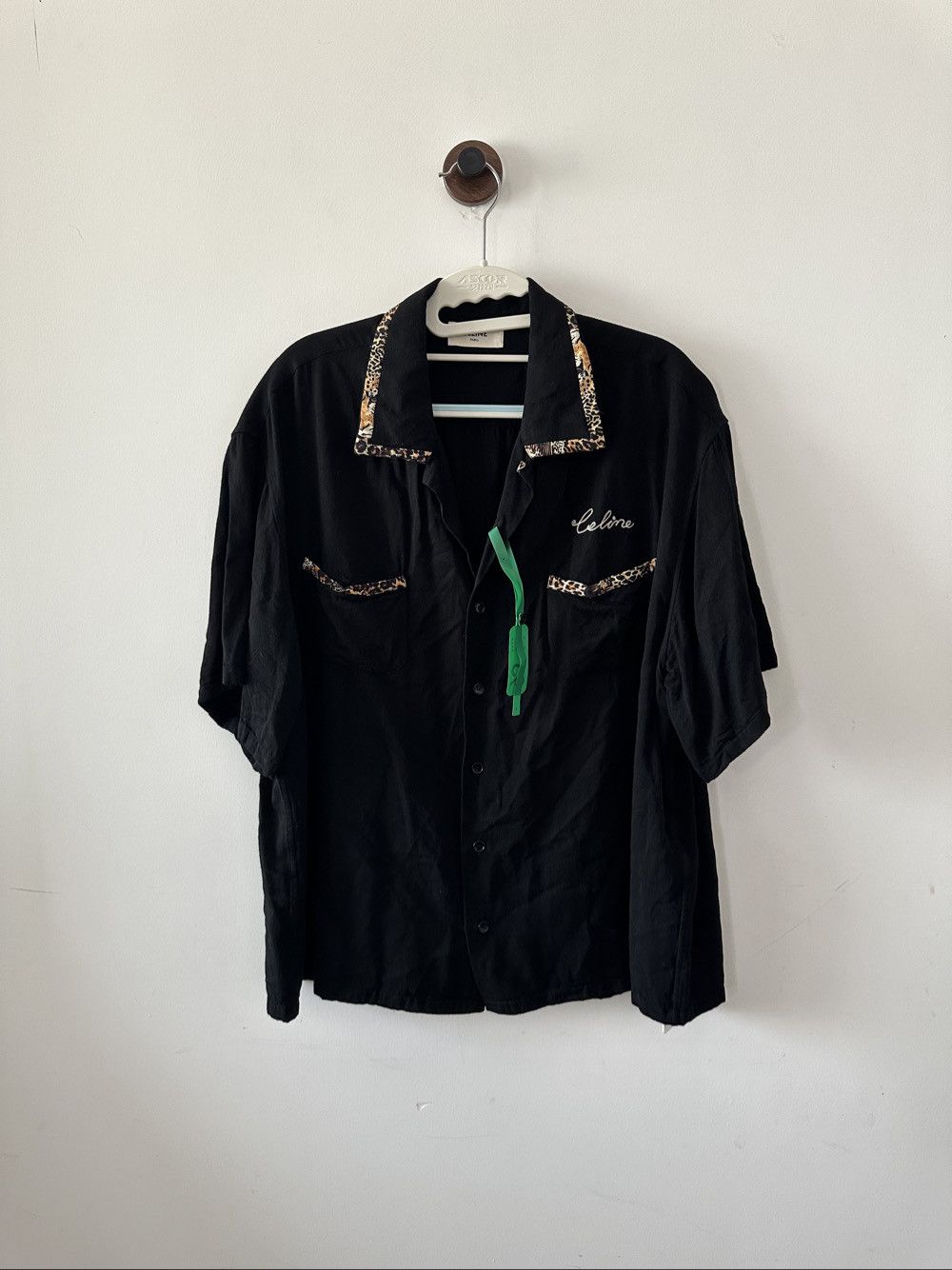 Celine Celine Leopard Trim Short Sleeve Shirt Size S Size US S / EU 44-46 / 1 - 1 Thumbnail