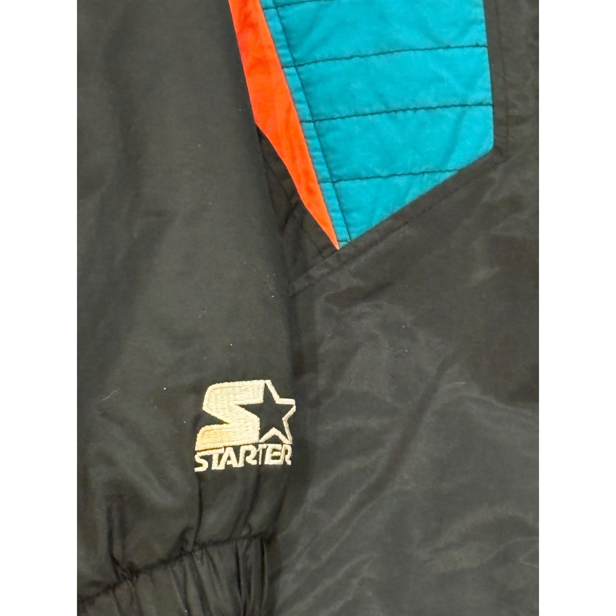 Starter Vintage 1990's Starter Miami Dolphins NFL Puffer Hooded Jack Size US L / EU 52-54 / 3 - 6 Thumbnail
