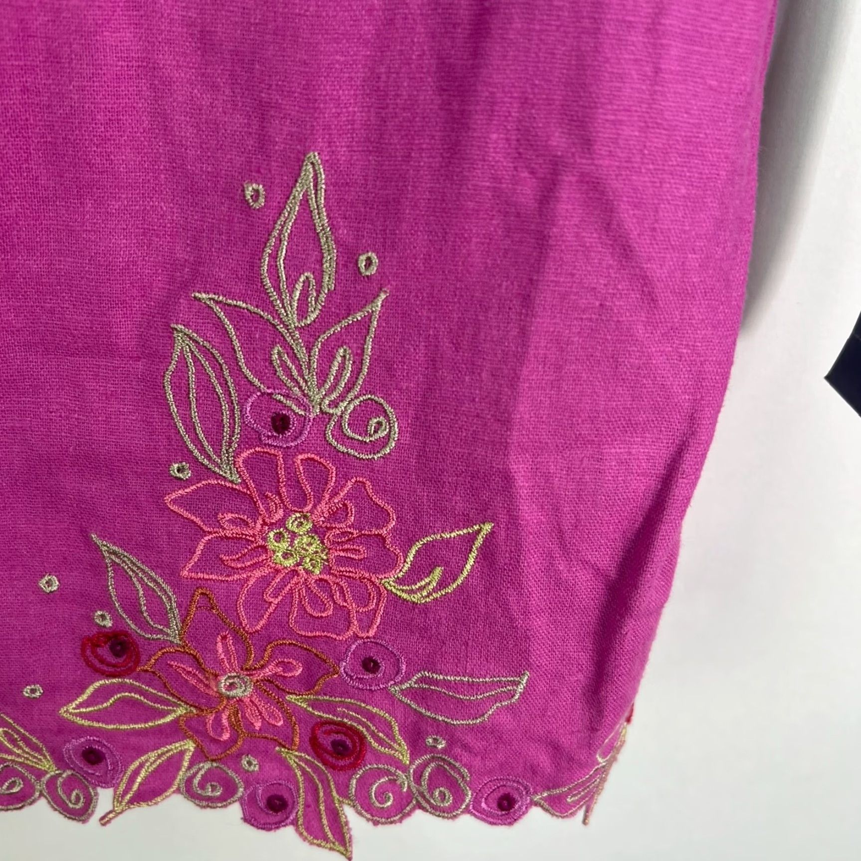 Vintage VINTAGE Napa Valley Linen Blend Button-Up Shirt Womens Junior Size L Pink Floral Casual Summer Size L / US 10 / IT 46 - 3 Thumbnail