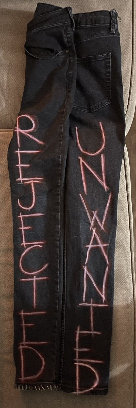 Other Custom handmade painted sewn jeans punk streetwear 1of1 Size US 34 / EU 50 - 5 Thumbnail