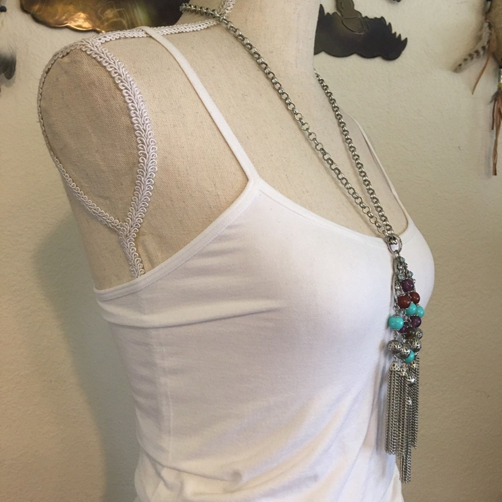 Jewelry R.J. Graziano glass bead tassel chain necklace Size ONE SIZE - 2 Thumbnail