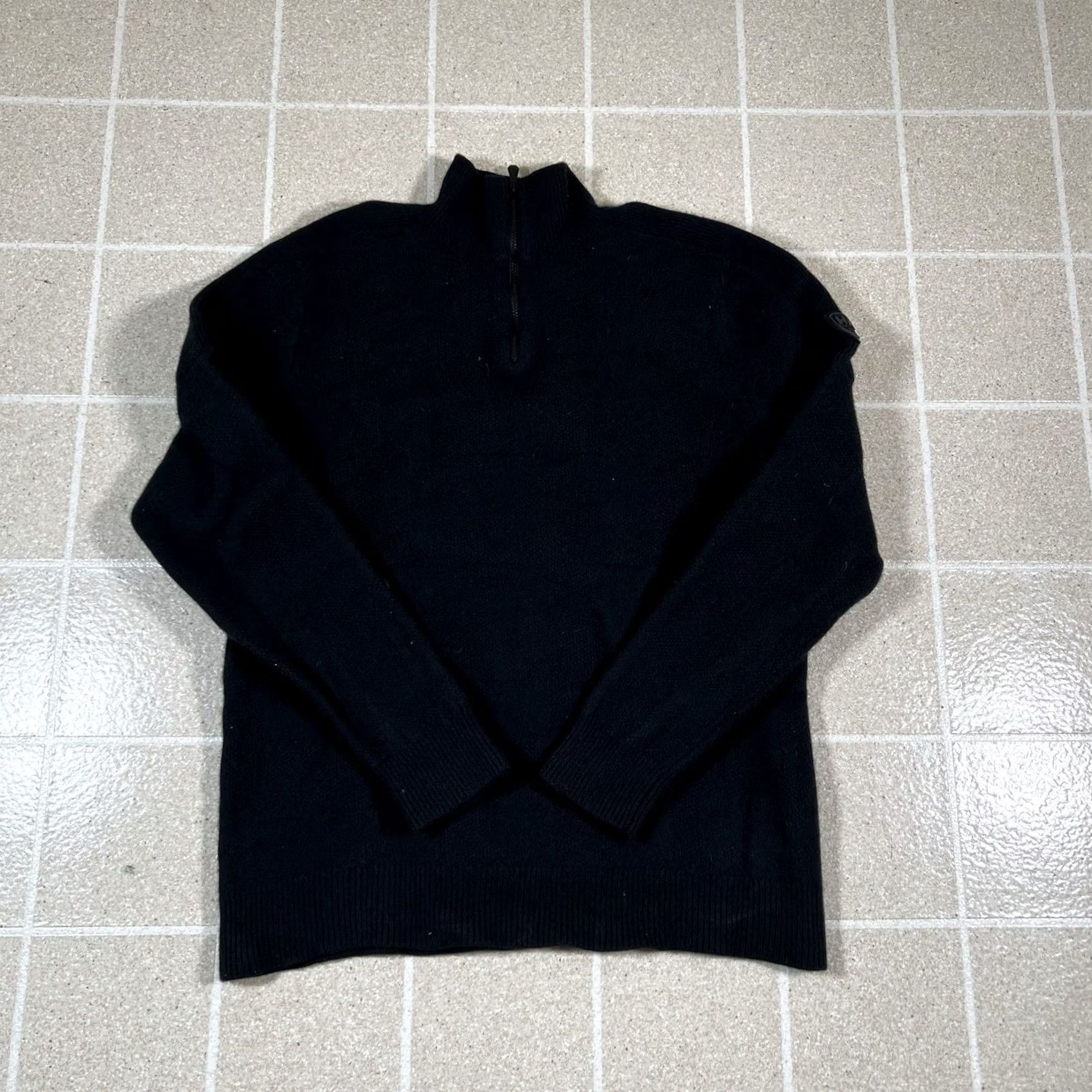Helly Hansen VINTAGE Helly Hansen Wool Black 1/4 Zip Pullover Sweater XL Men Large Black Wool 1/4 Zip Pullover Sweater Size US XL / EU 56 / 4 - 2 Thumbnail