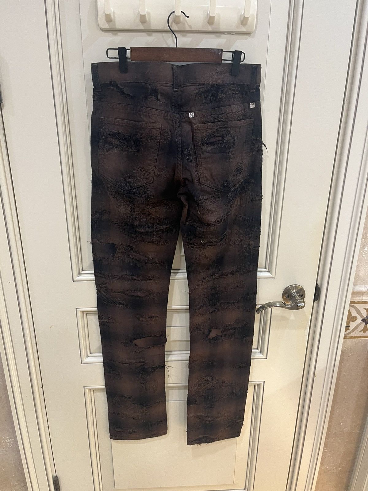 Givenchy boro distressed checker plaid denim pants,size46 Size US 28 / EU 44 - 8 Thumbnail