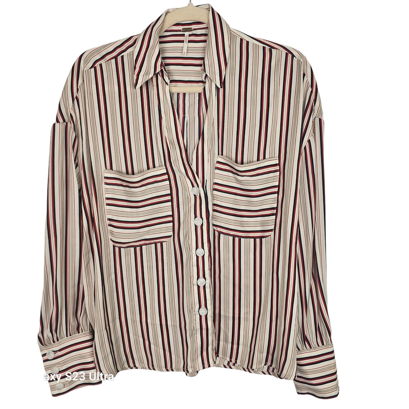 Free People Free People Mad About You Striped Button Shirt XS Oversized Size XS / US 0-2 / IT 36-38 - 2 Thumbnail
