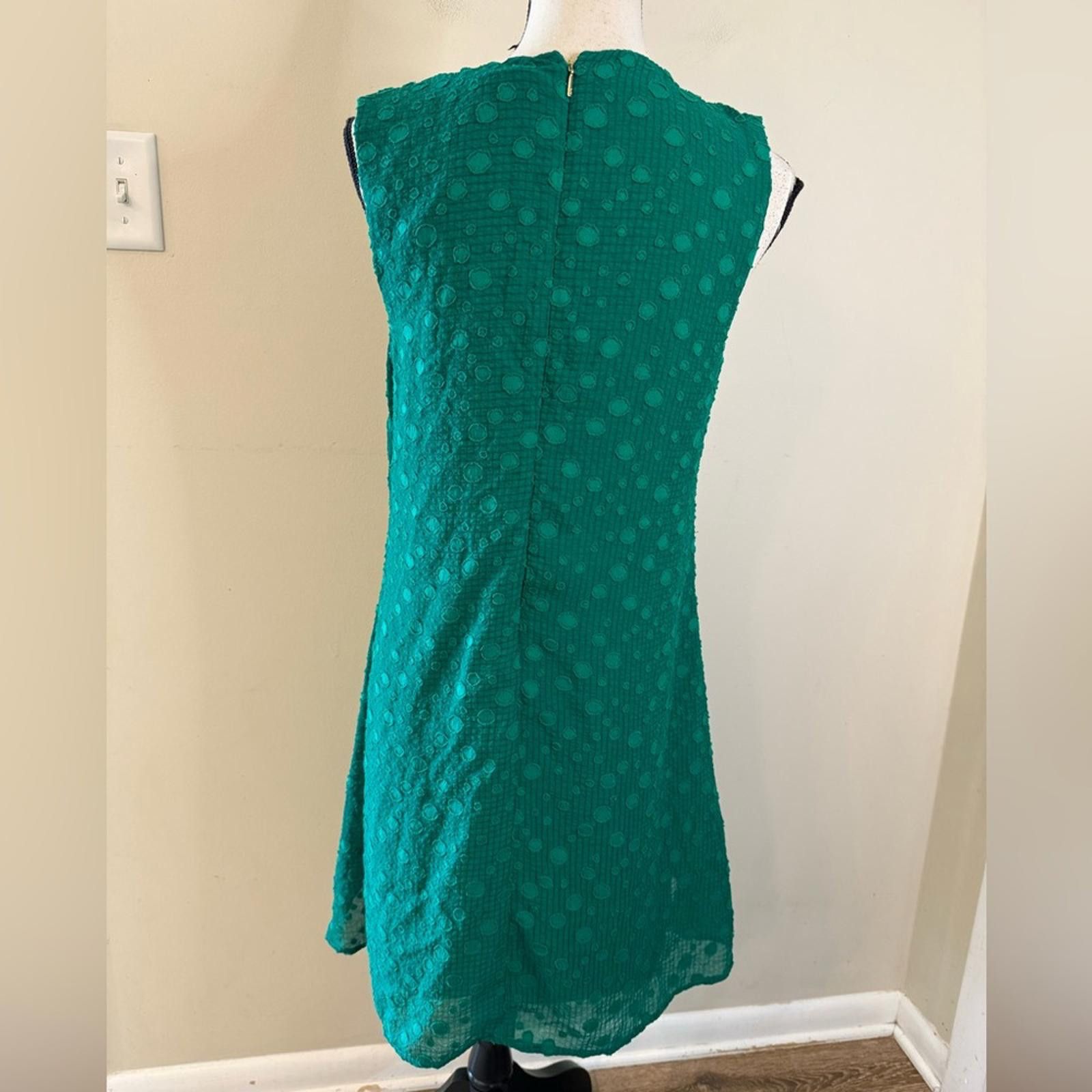 DKNY DKNY green sleeveless midi dress textured pattern SZ 8 Size M / US 6-8 / IT 42-44 - 3 Thumbnail