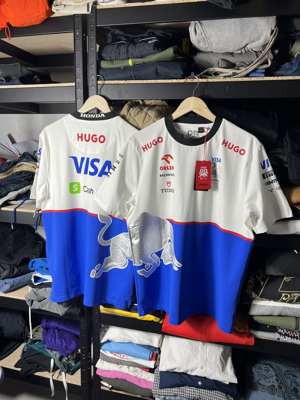 Hugo HUGO Visa Cash App RB Formula One F1 Team Shirt White Blue Size US L / EU 52-54 / 3 - 3 Thumbnail