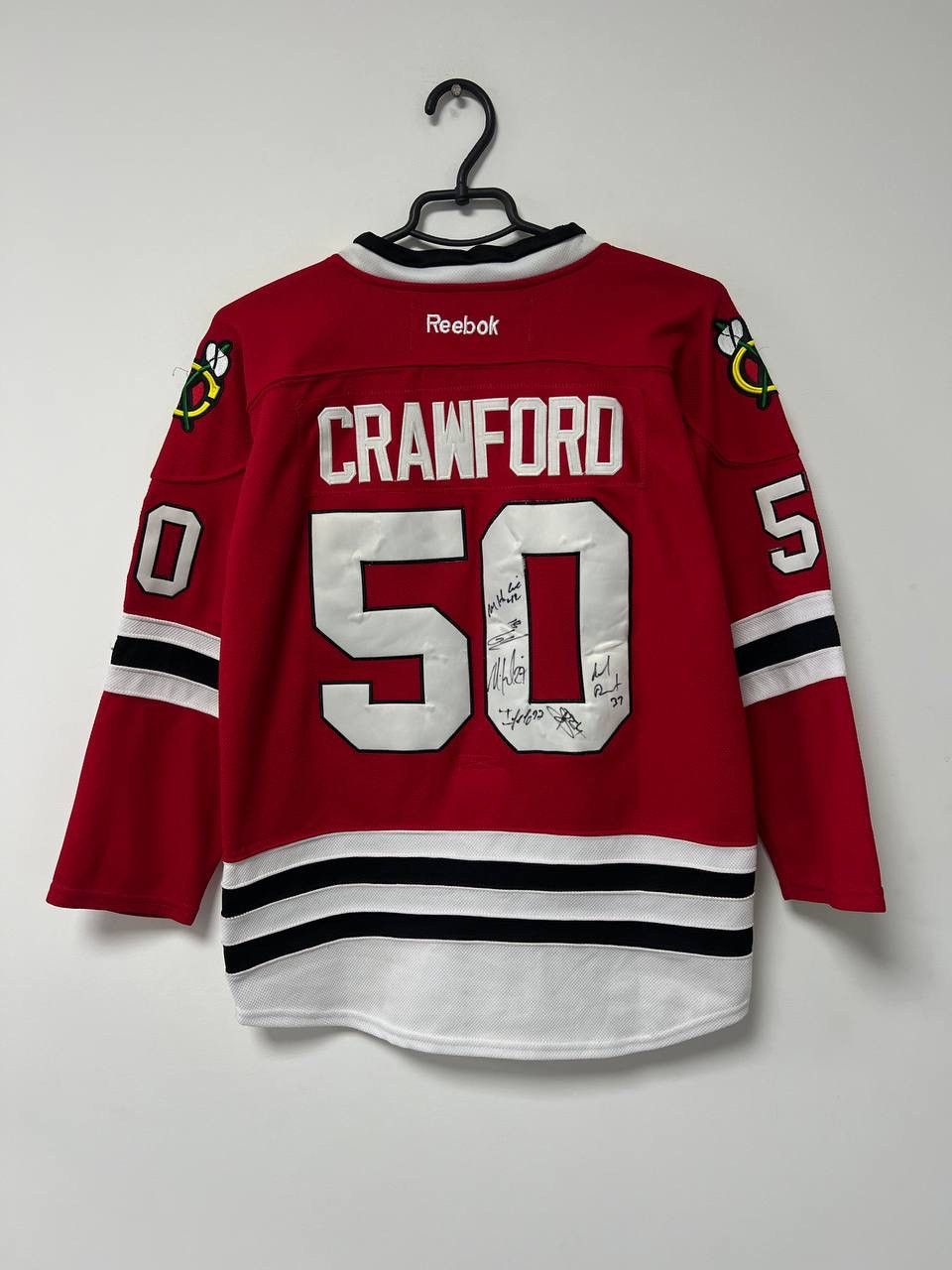 Reebok Chicago Blackhawks #50 Crawford Ice Hockey Jersey Kids L/XL Size US XXS / EU 40 - 2 Thumbnail