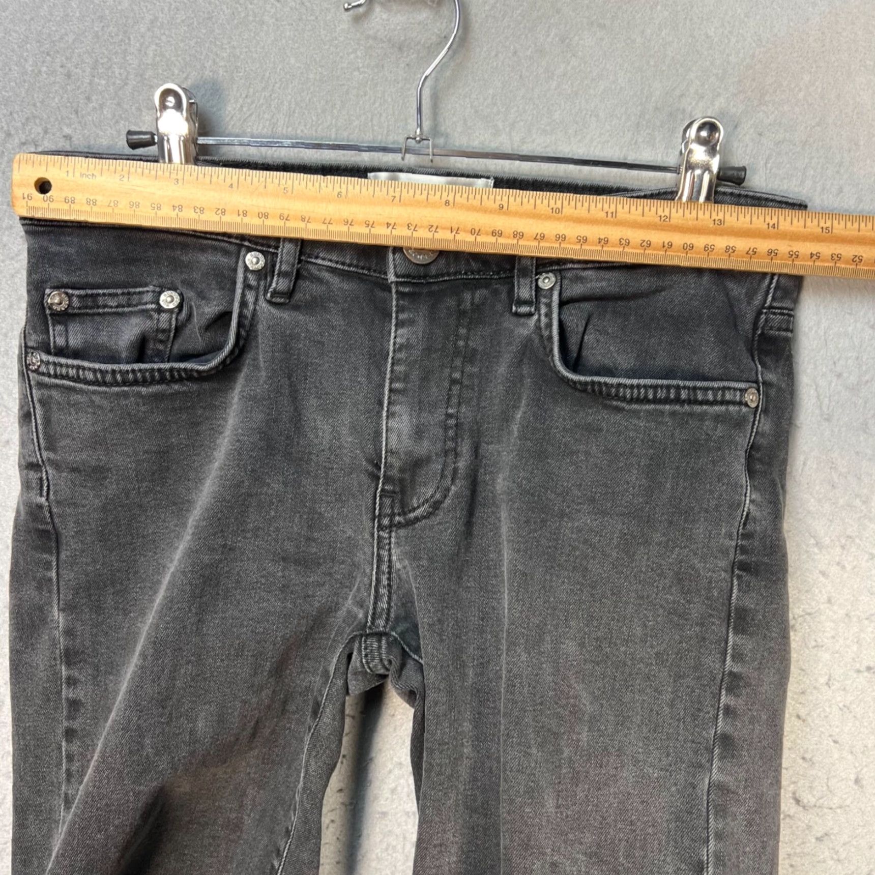 Won Hundred Won Hundred Womens Bermuda Shorts 28 Distressed Gray Denim Flat Front Low Rise 5-Pocket Cotton Blend Size 28" / US 6 / IT 42 - 4 Thumbnail