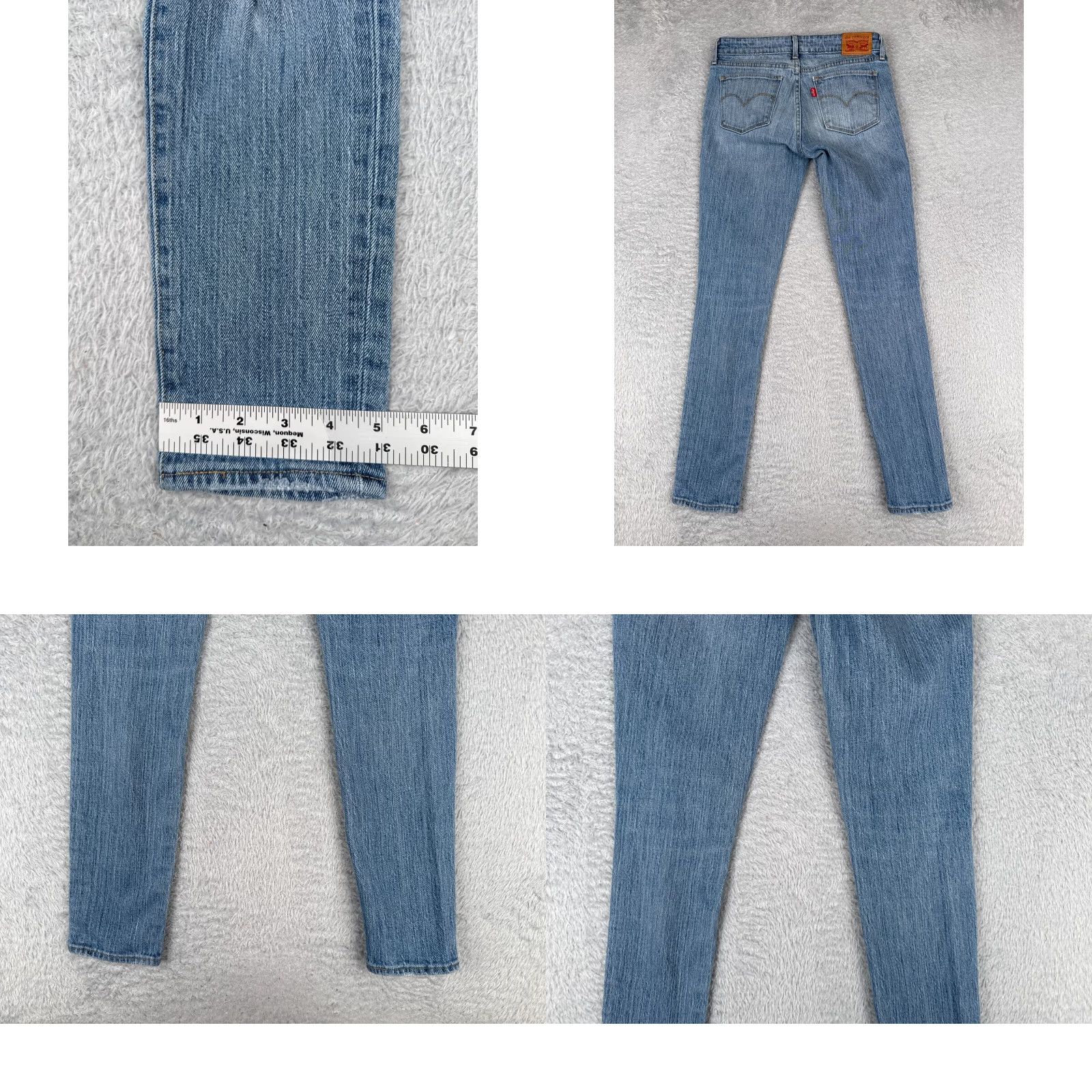 Levi's Levis Jeans 26 Blue Denim 711 Skinny Distressed Low Rise 26x29 Womens Size 26" / US 2 / IT 38 - 10 Thumbnail