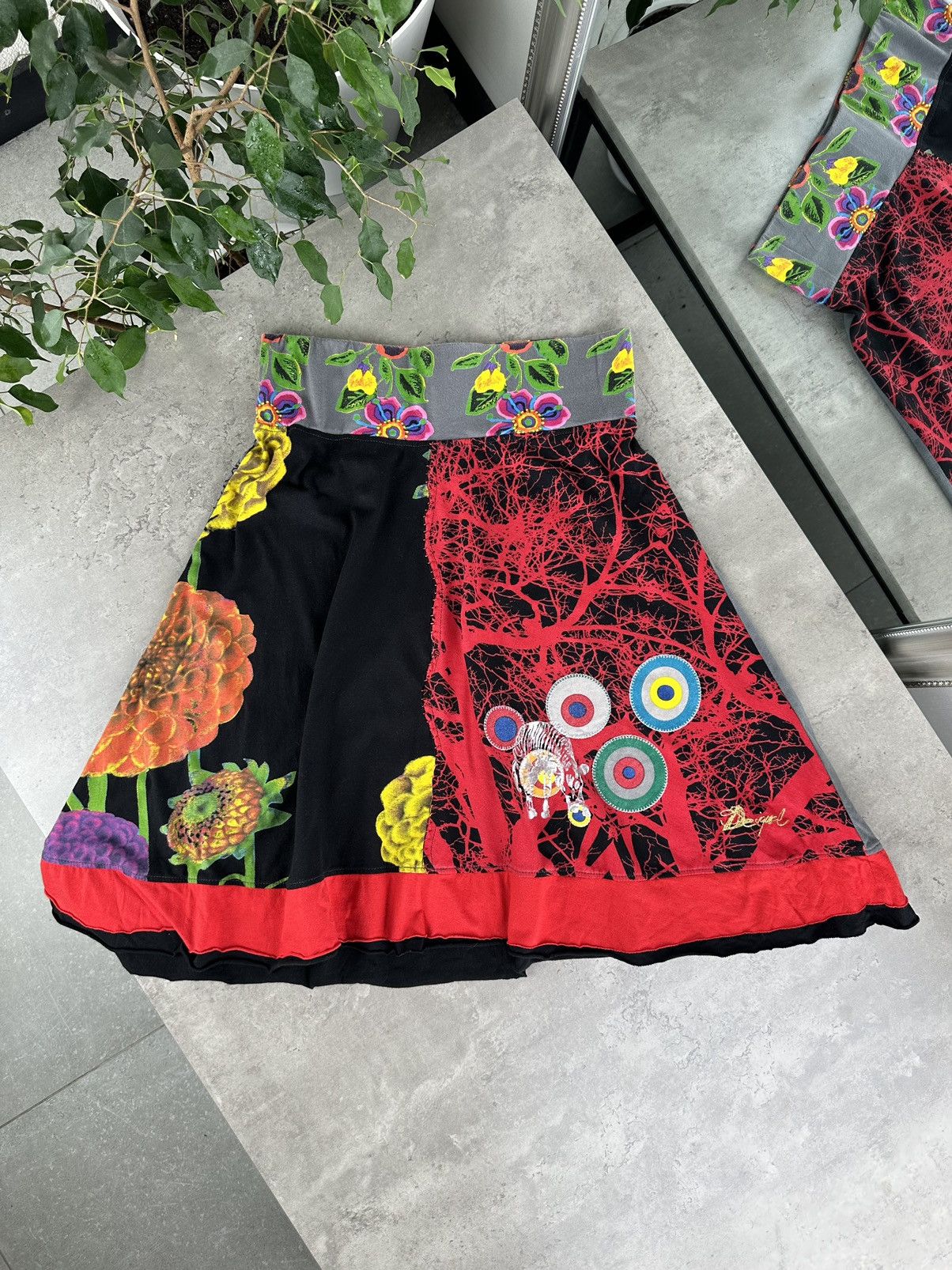 Desigual Desigual Multicolor Flared Skirt Size 28" / US 6 / IT 42 - 1 Thumbnail